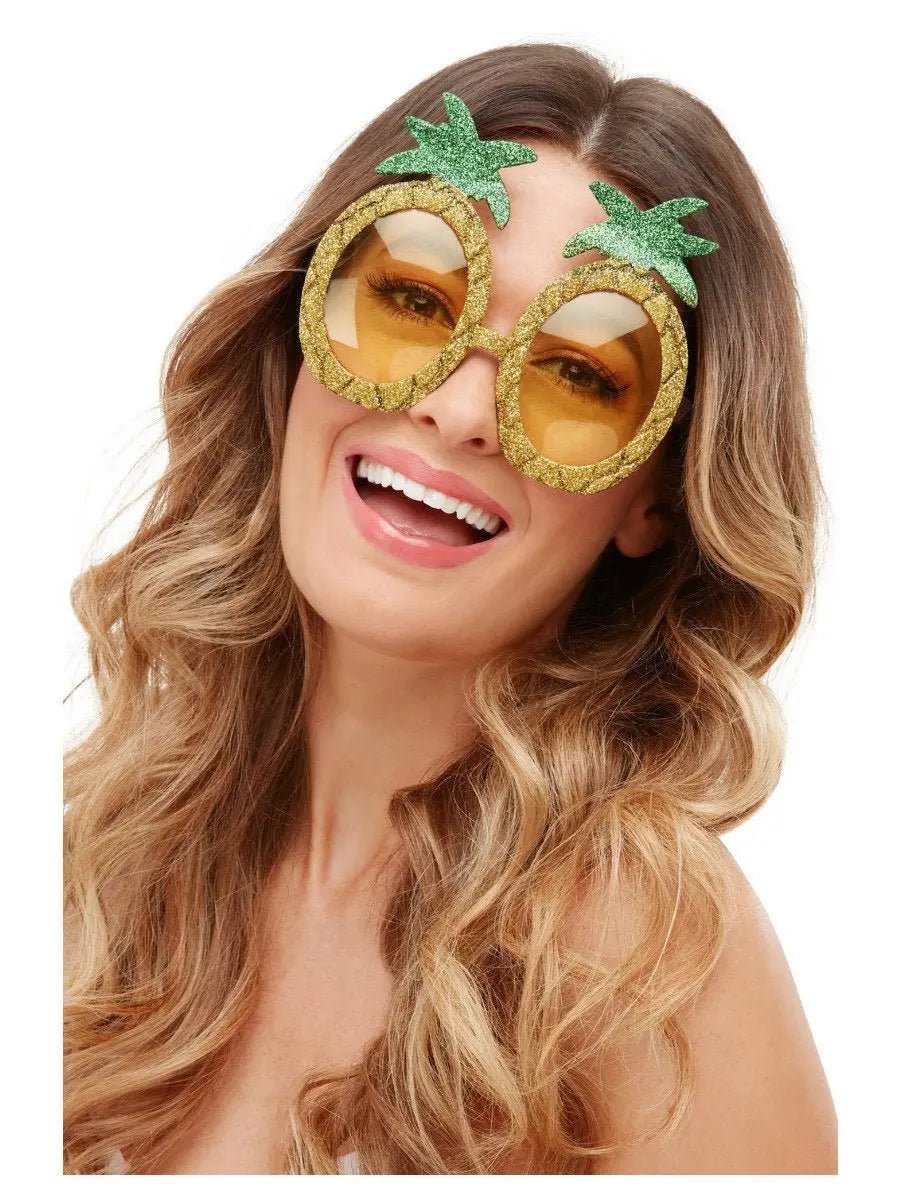 Tropical Pineapple Glitter Glasses