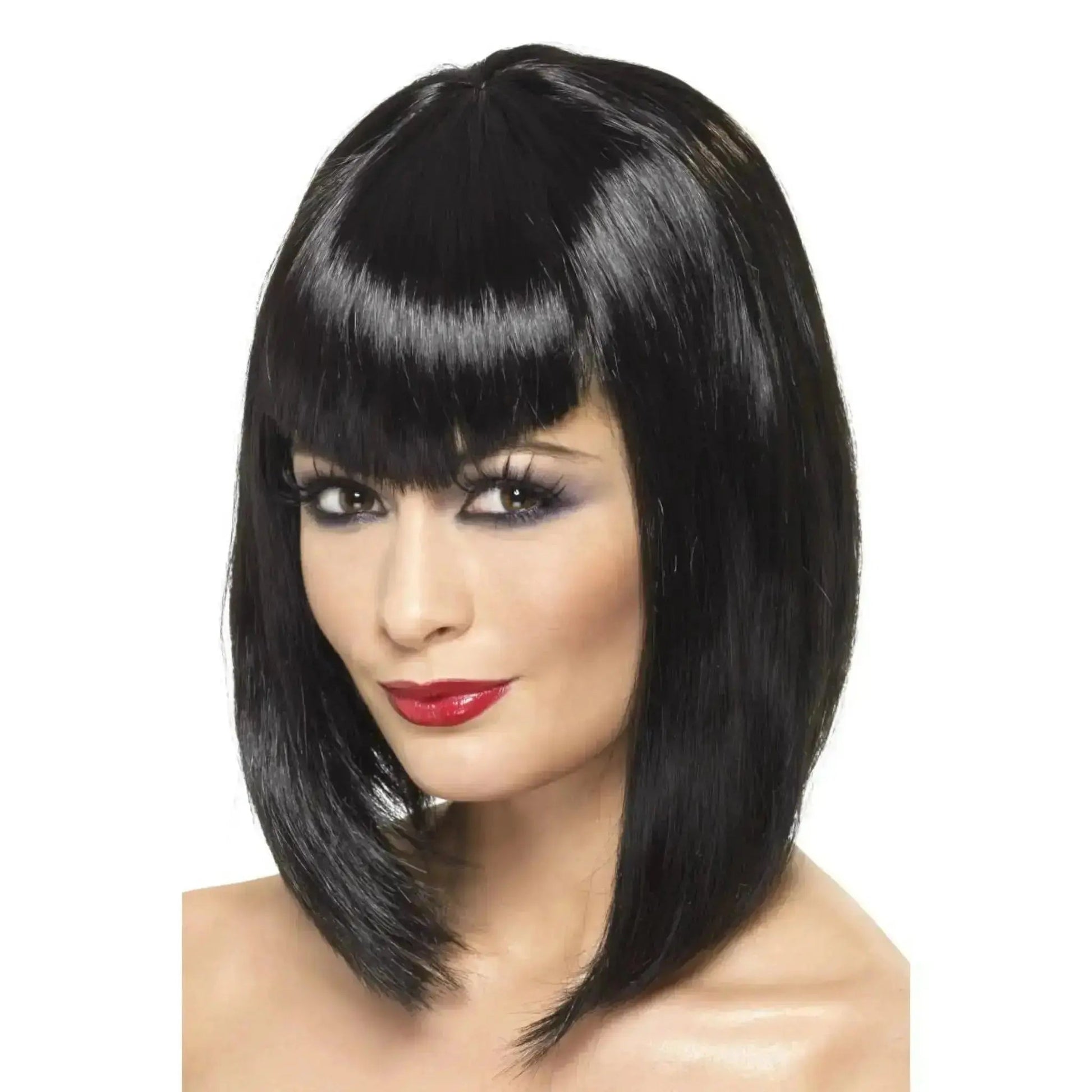 Vamp Wig - Black Short with Fringe