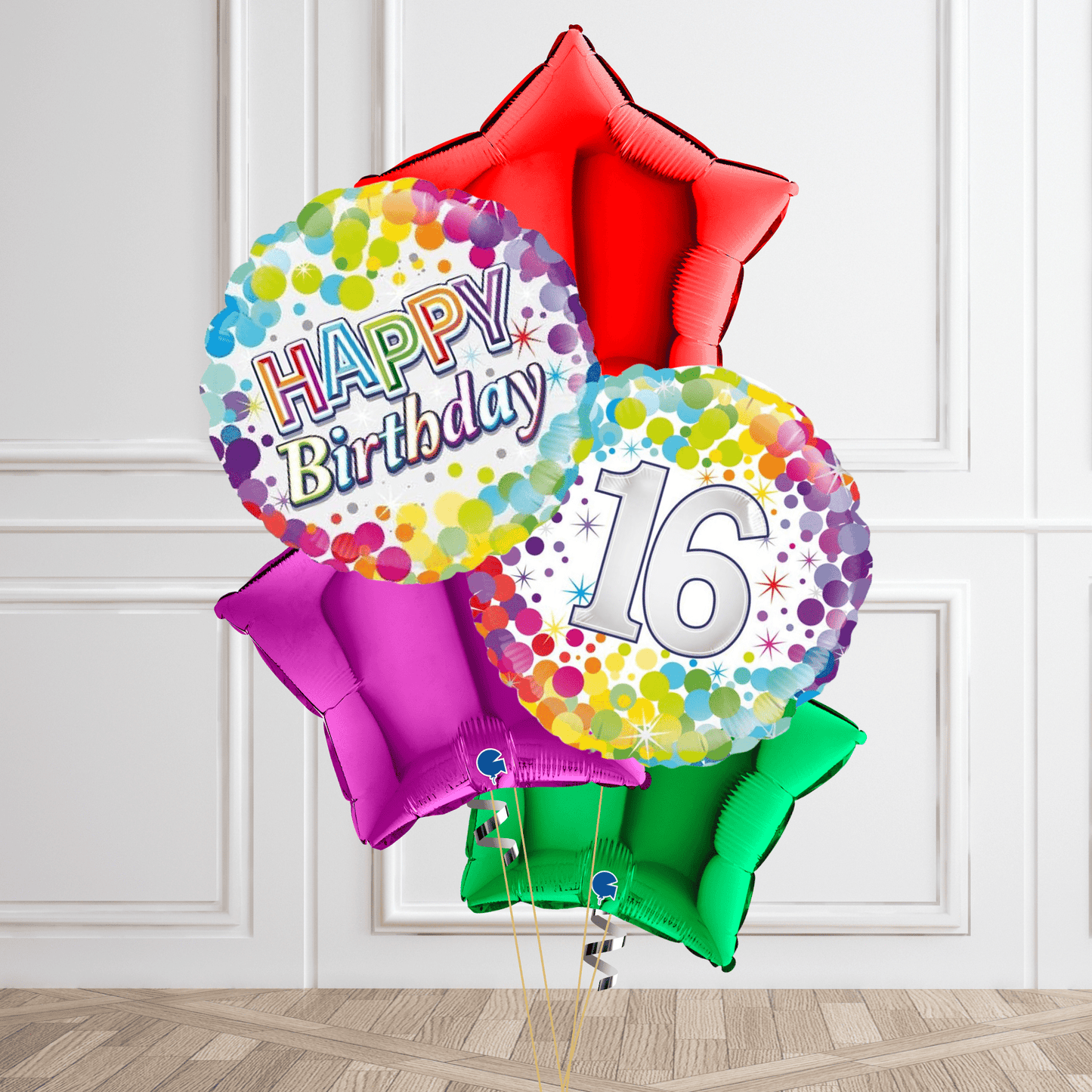 Vibrant "Happy 16th Birthday" Balloon Bouquet – Celebrate in Style! | The Party Hut