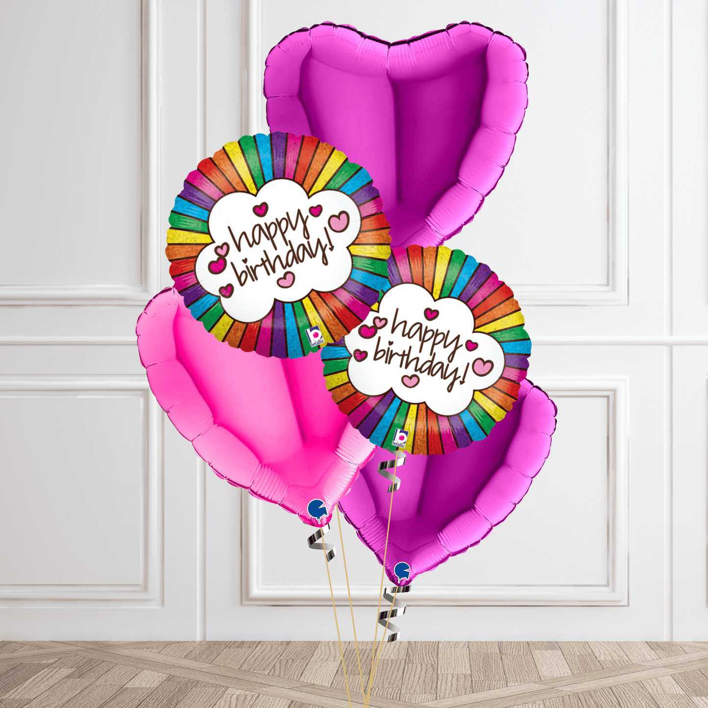 Vibrant Rainbow Happy Birthday Balloon Bouquet | The Party Hut