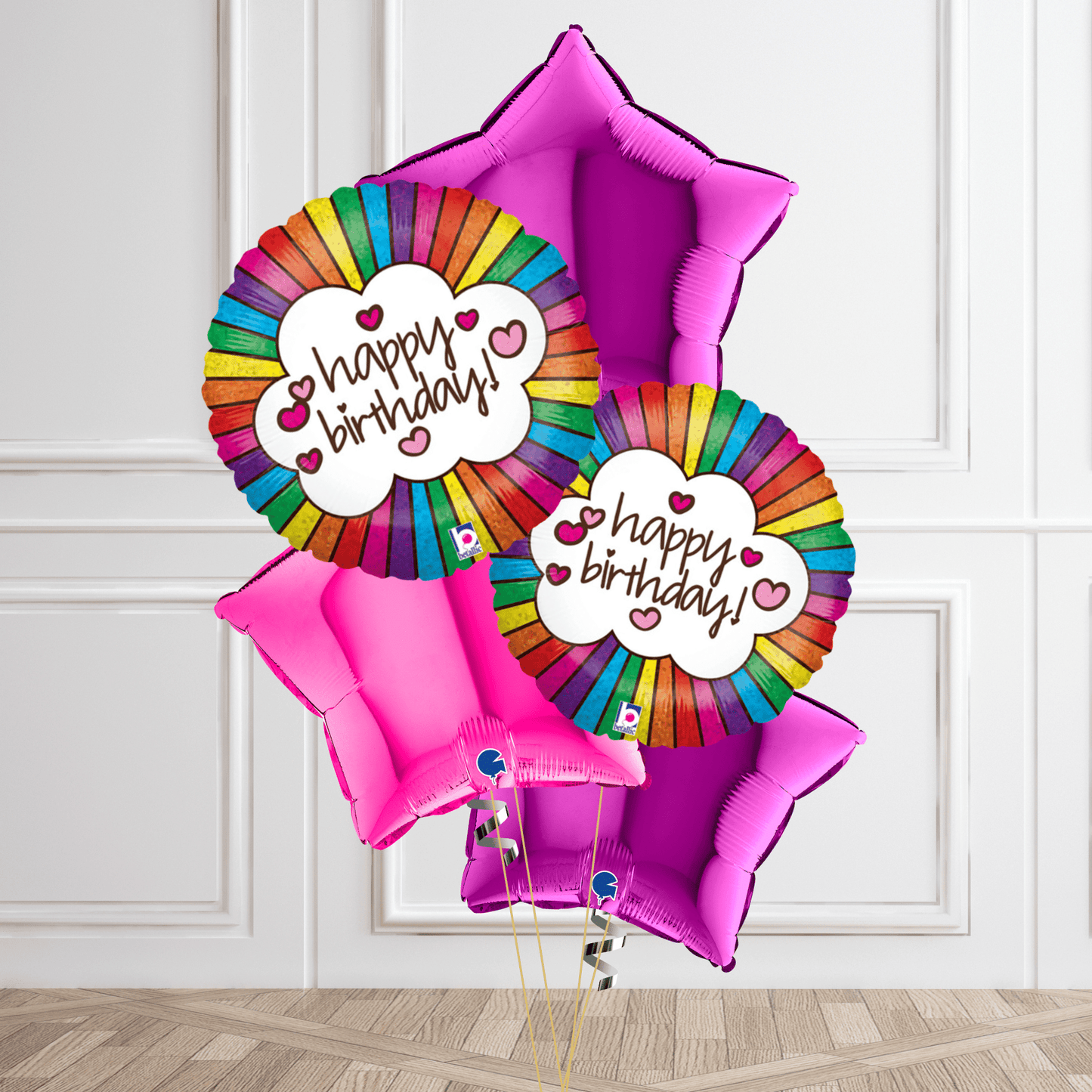 Vibrant Rainbow Happy Birthday Balloon Bouquet | The Party Hut