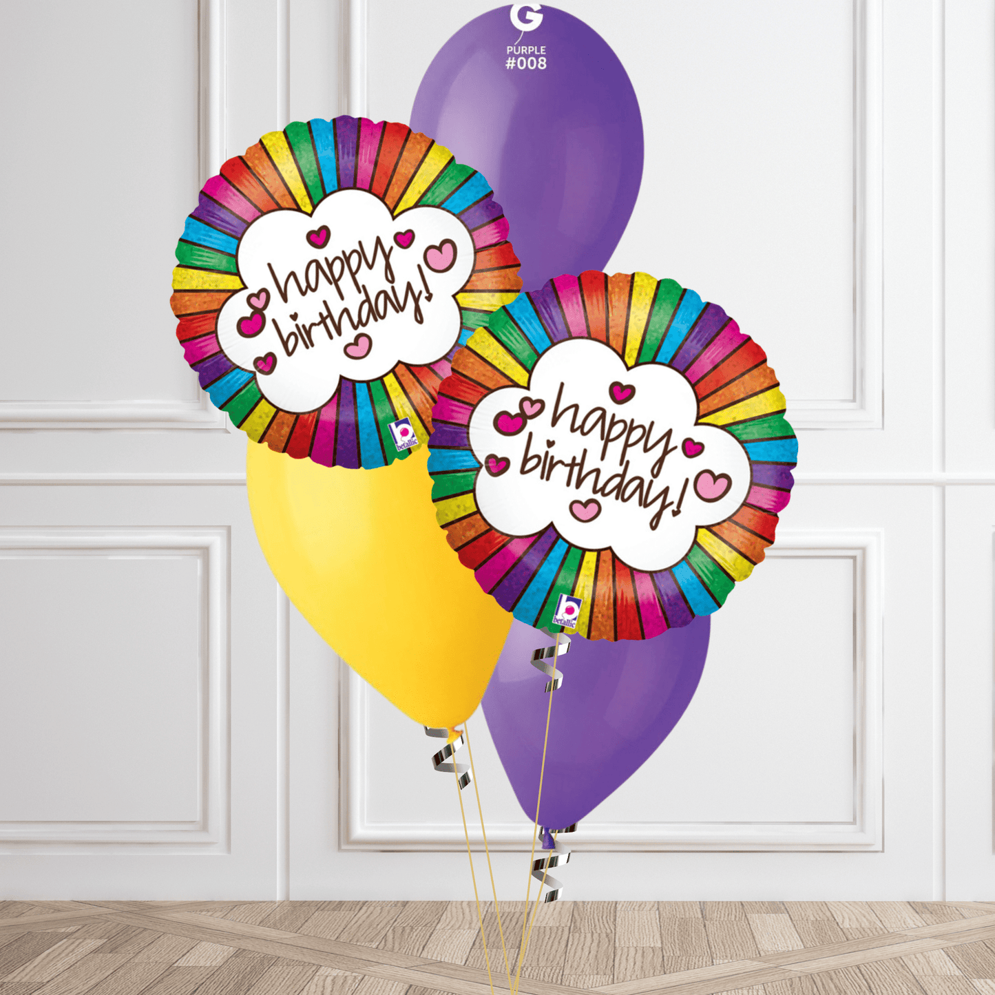 Vibrant Rainbow Happy Birthday Balloon Bouquet | The Party Hut