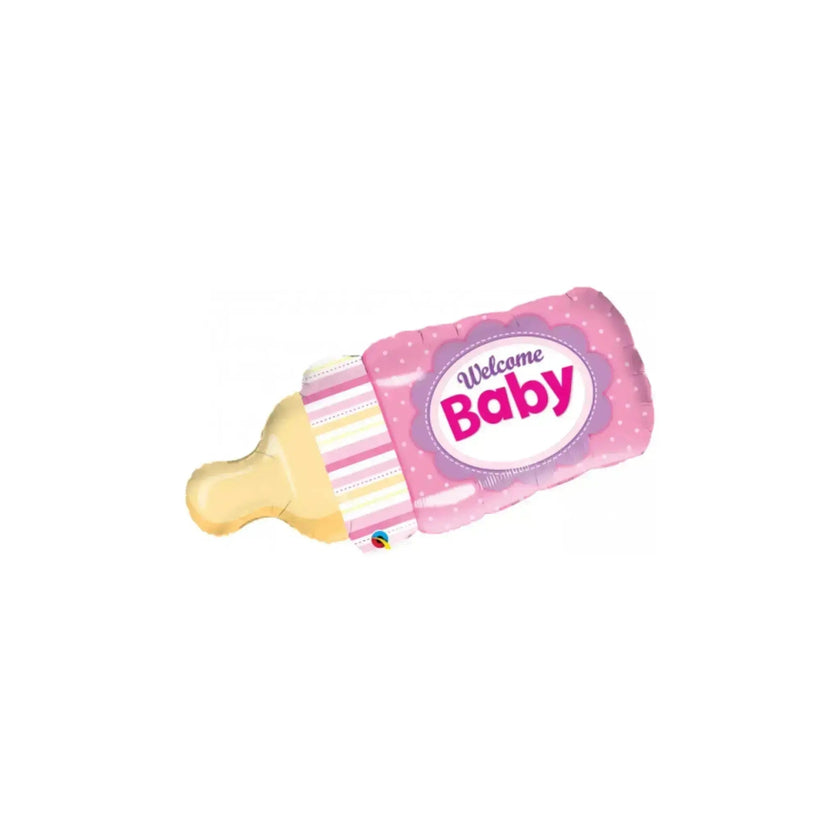 Welcome Baby Pink Bottle Balloon