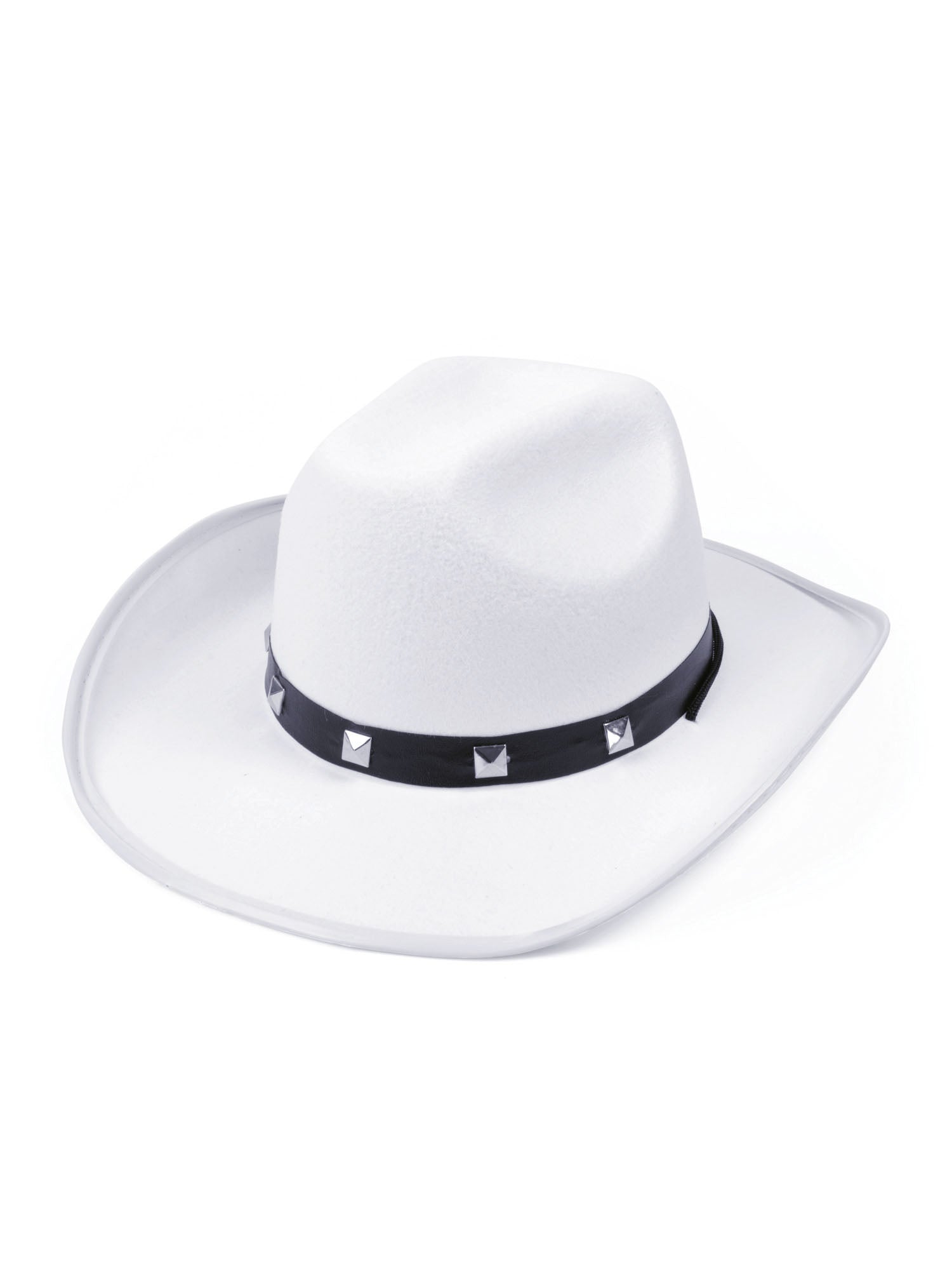 White Felt Cowboy Hat with Studded Trim