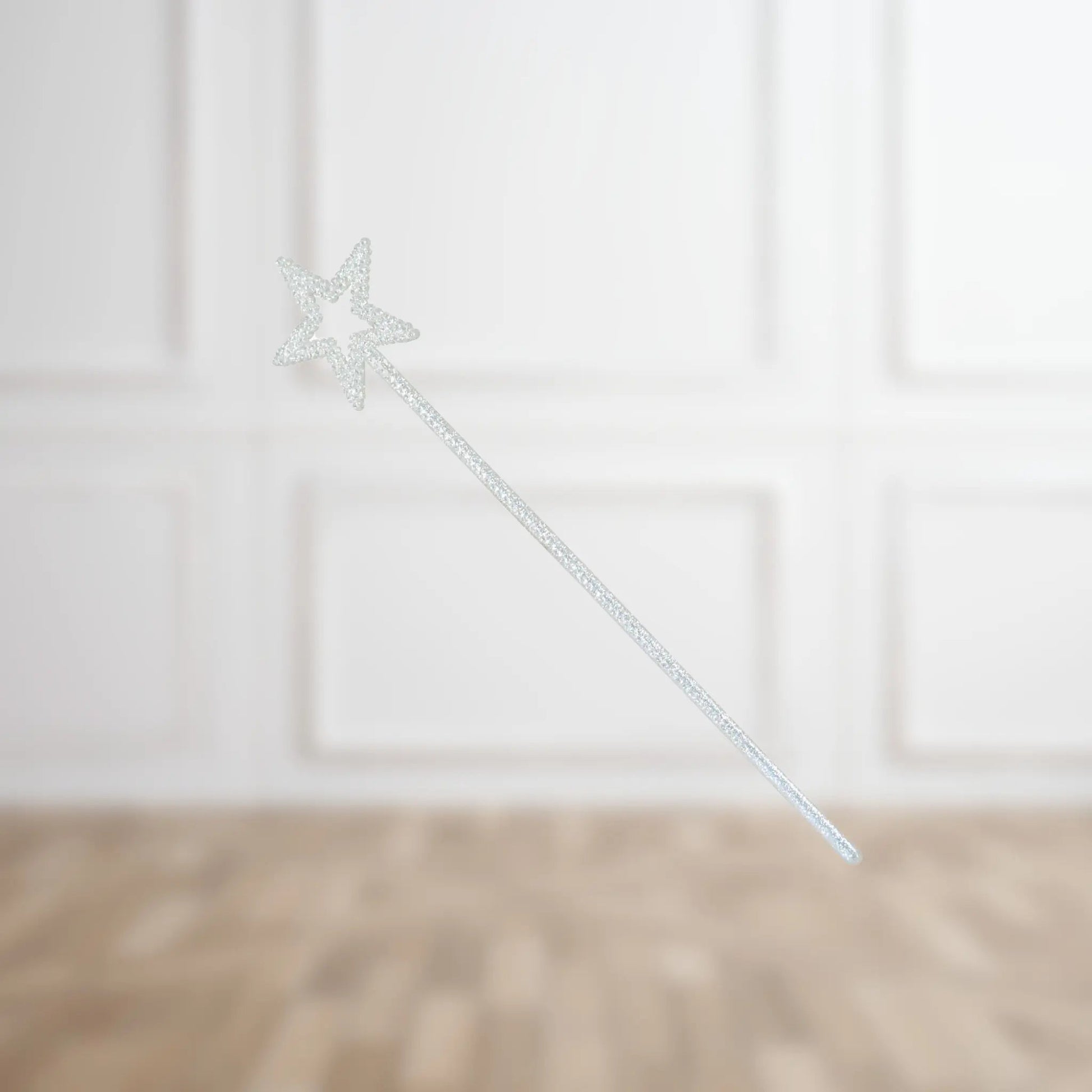 White Glitter Star Wand - Magical Costume Accessory