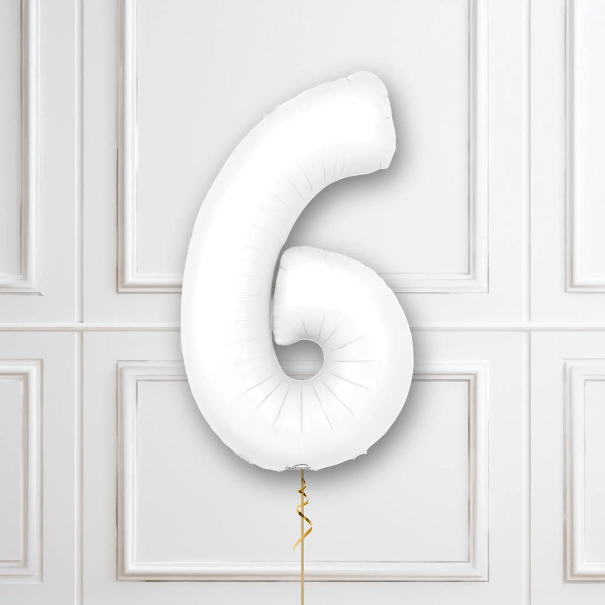 White Number Balloons - 34", With Helium