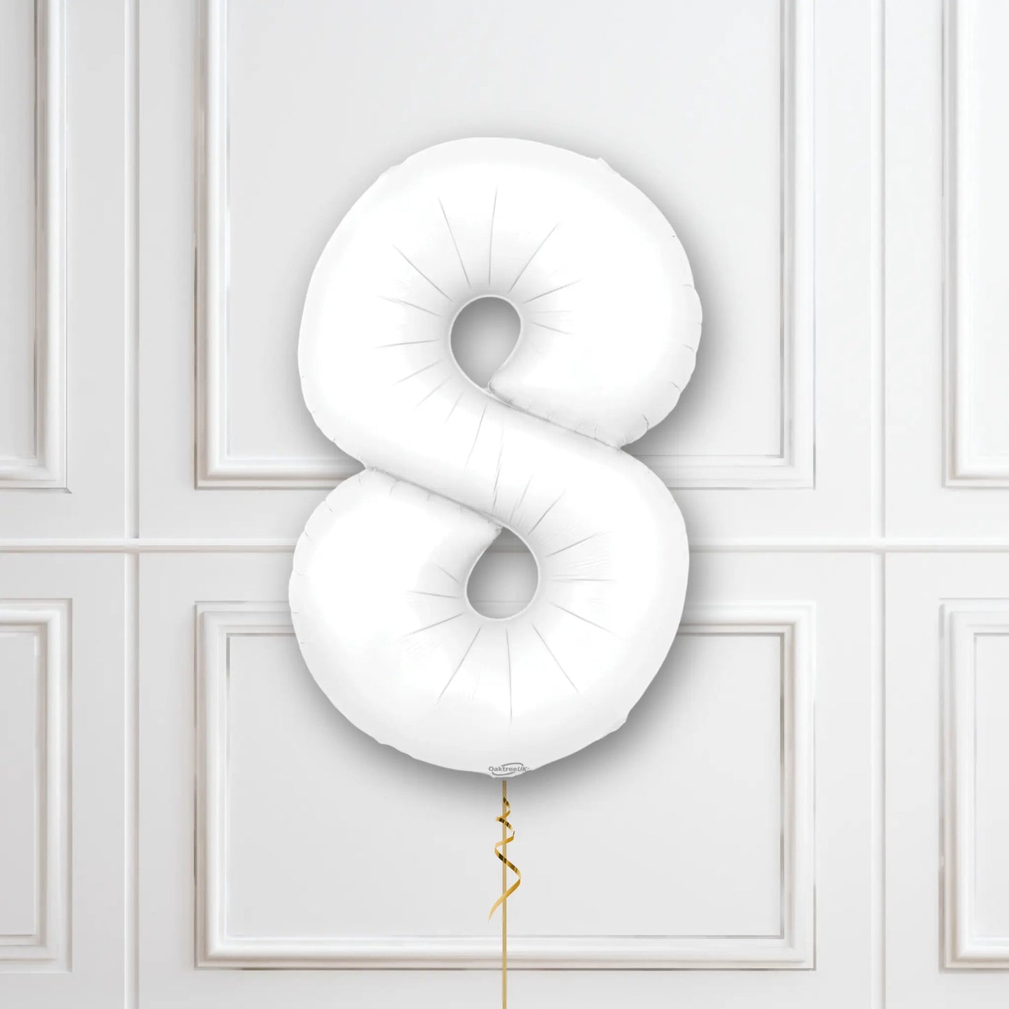 White Number Balloons - 34", With Helium | The Party Hut