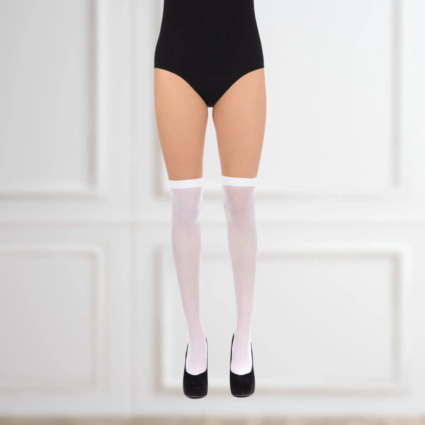 White Overknee Stockings – Classic Costume Stockings for Any Occasion | The Party Hut