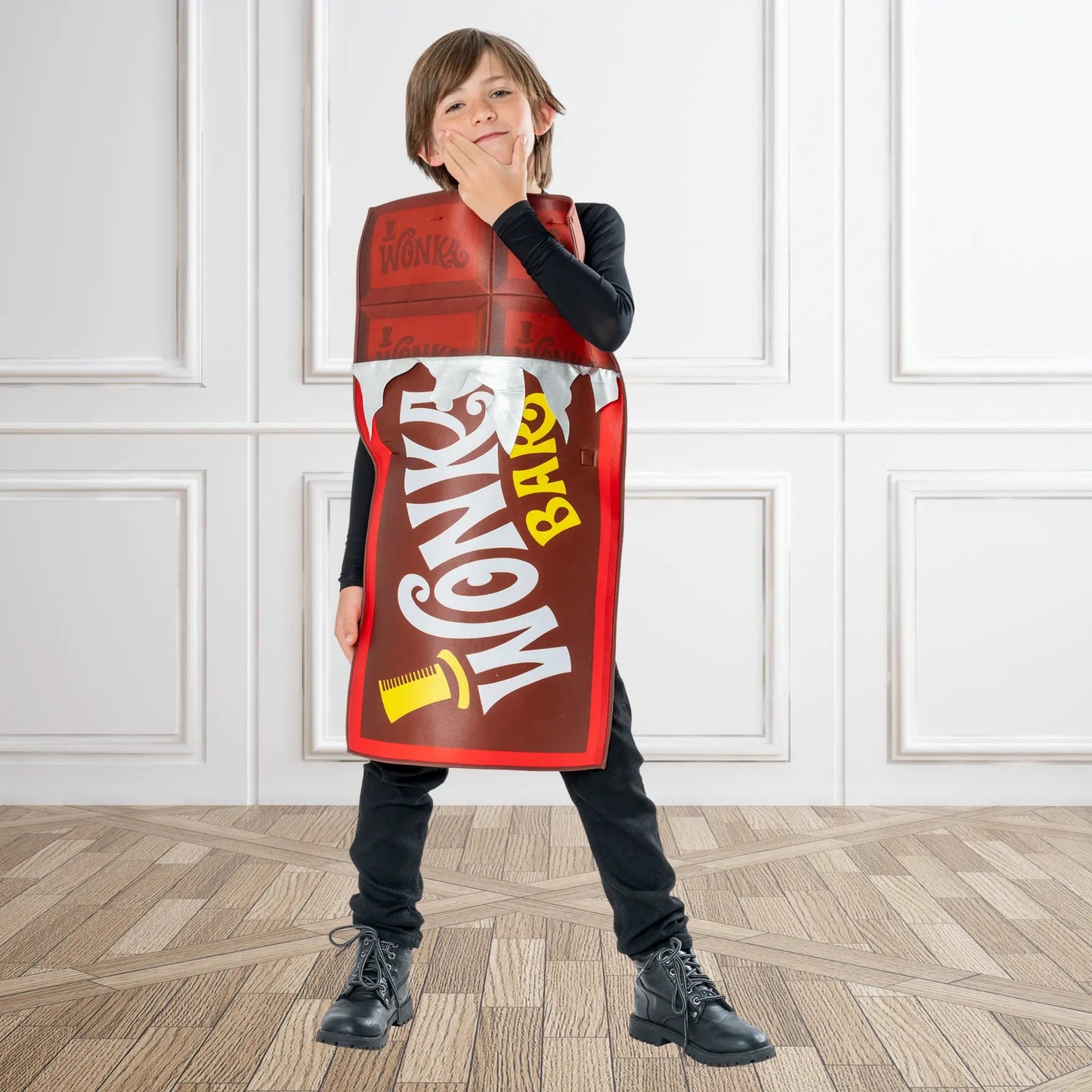 Willy Wonka Chocolate Bar Costume – Classic Children's Tabard | The Party Hut