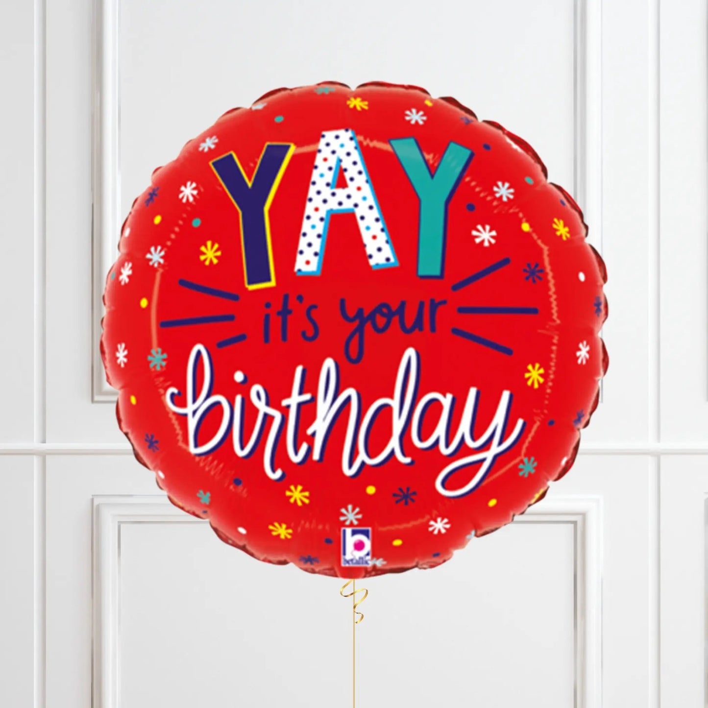 "YAY It's Your Birthday" Balloon Bundle - Bright Red, Yellow & Star - Themed Set | The Party Hut