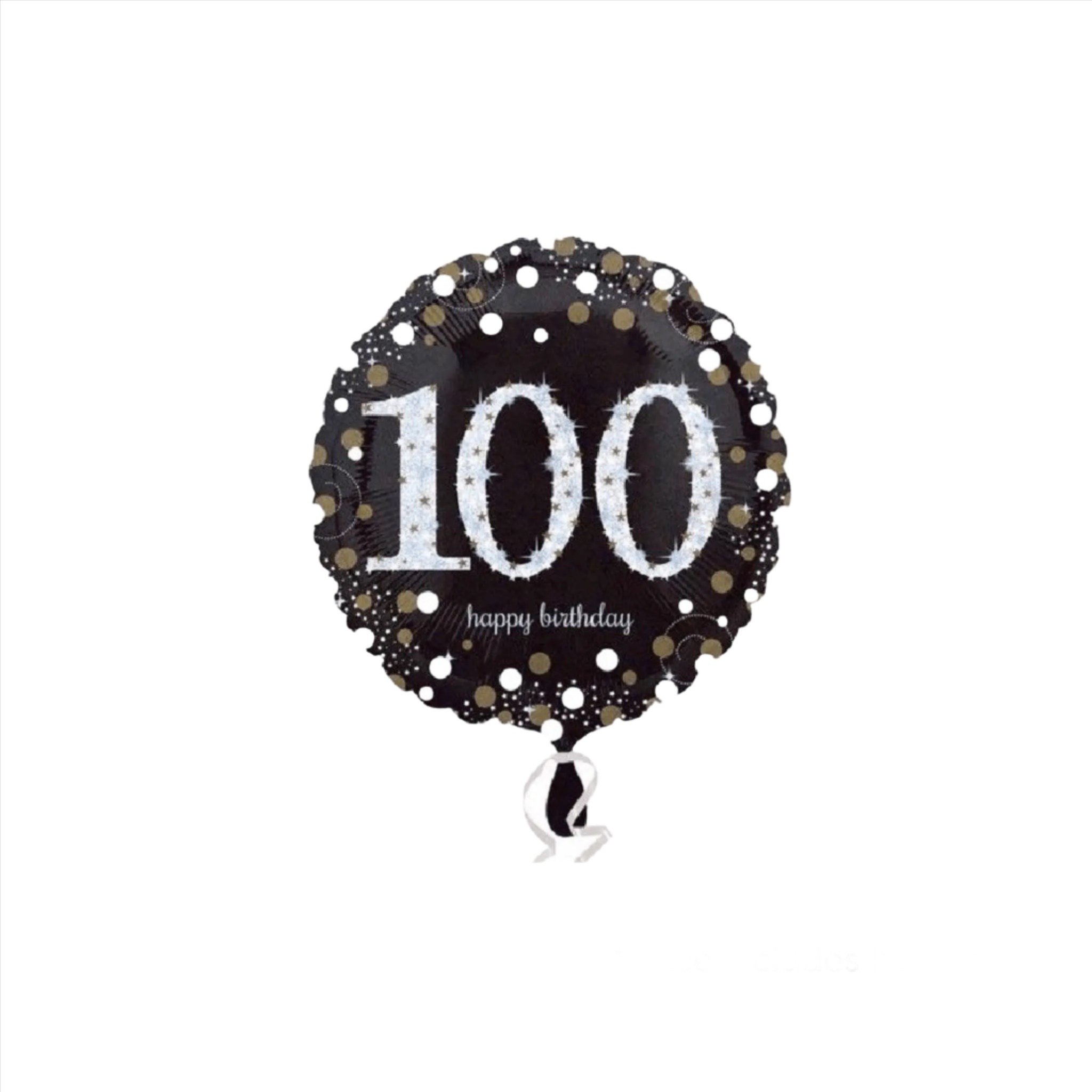 100th Birthday Balloon (Black Sparkle) | The Party Hut