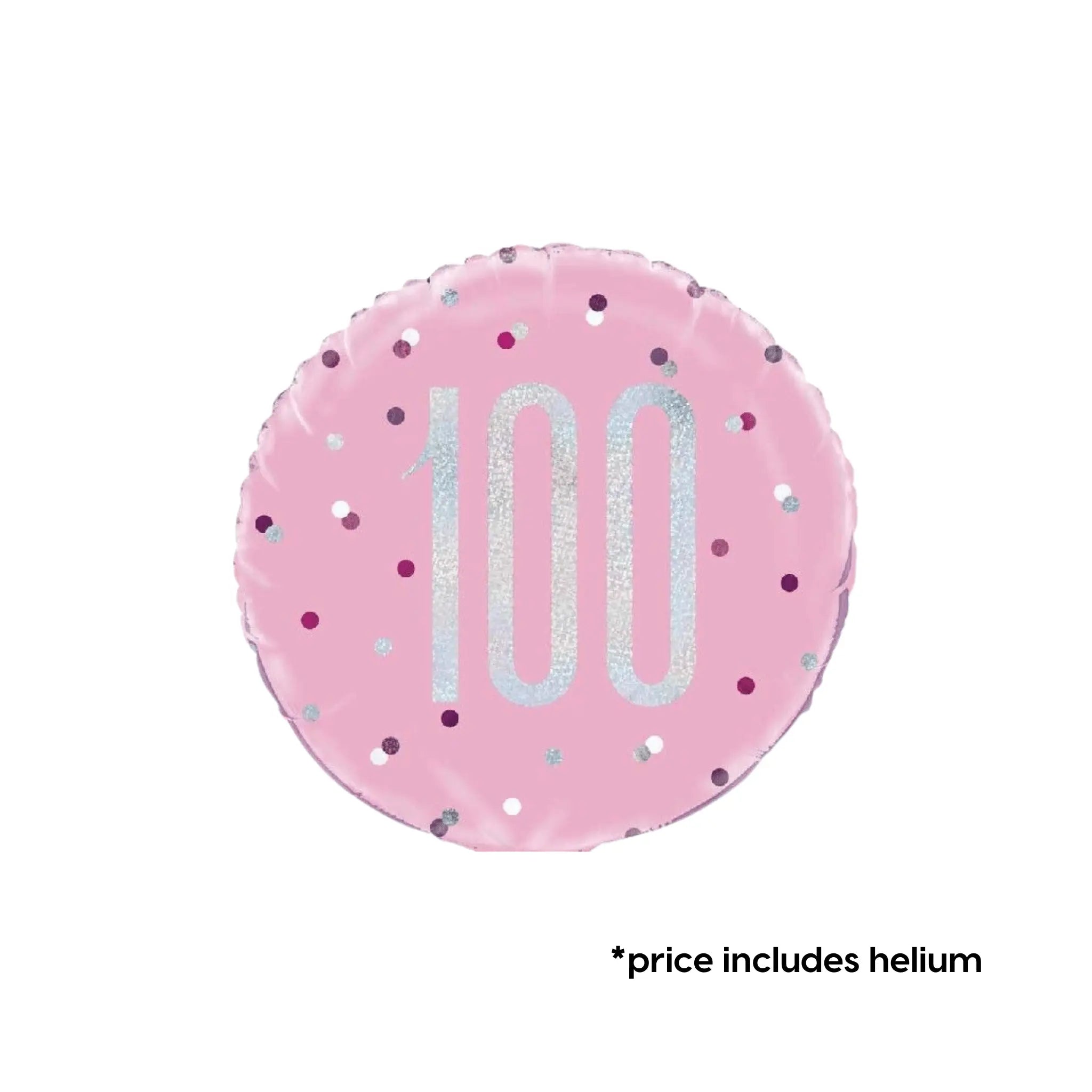 100th Birthday Balloon (Pink Sparkle) | The Party Hut