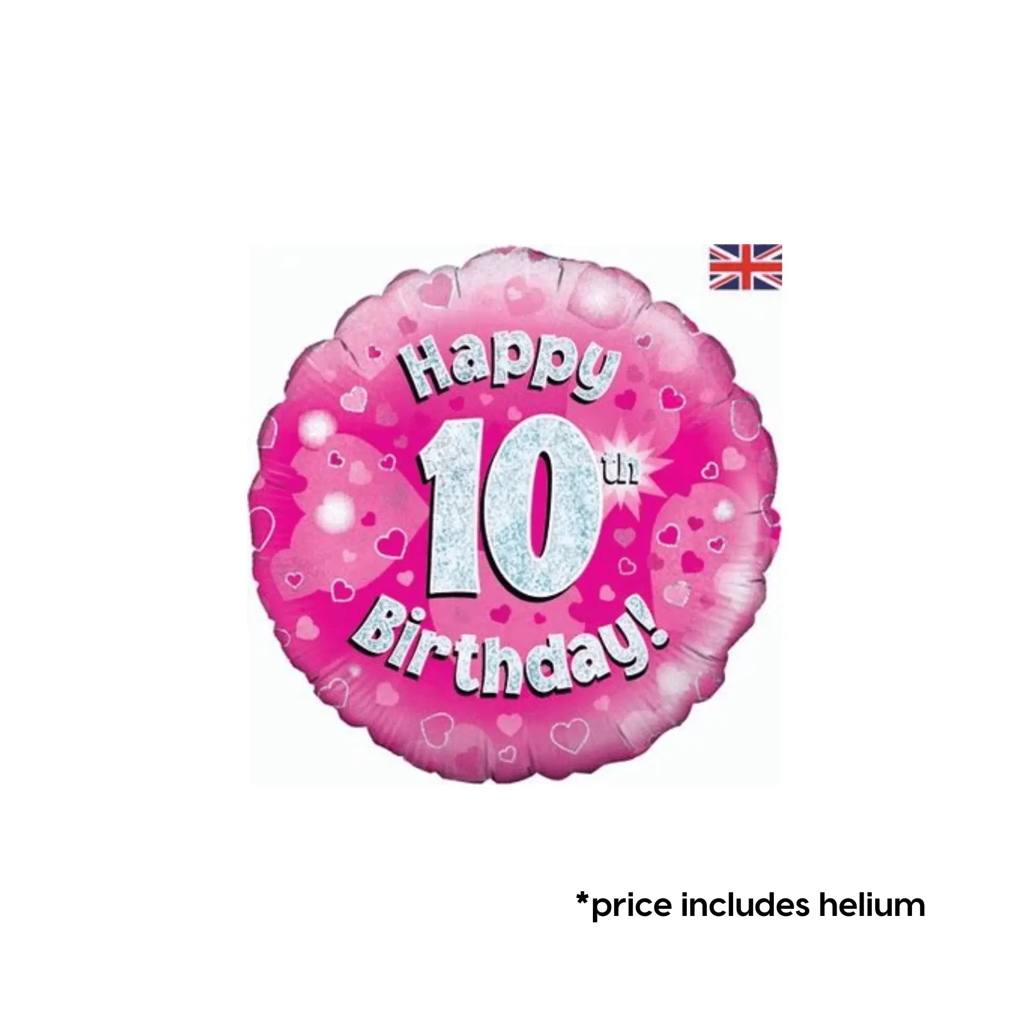 10th Birthday Balloon (Pink Sparkle) | The Party Hut