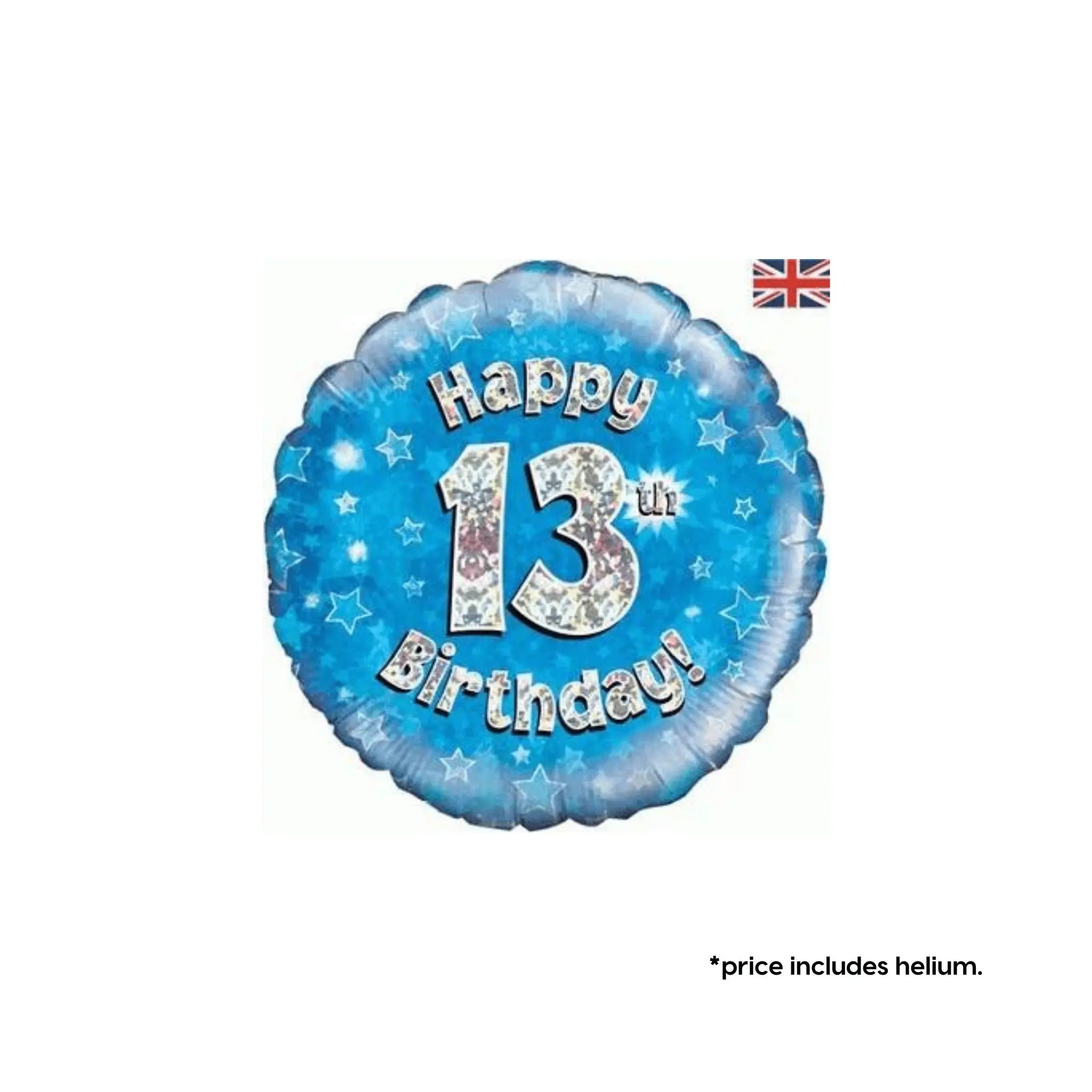 13th Birthday Balloon (Blue Sparkle) | The Party Hut