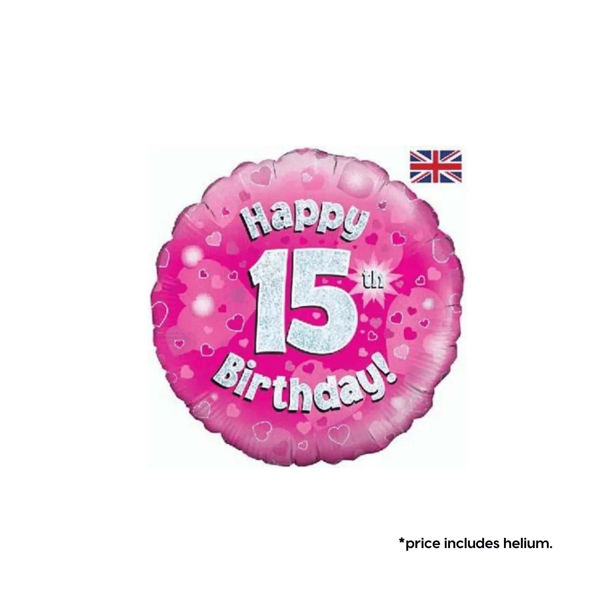 15th Birthday Balloon (Pink Sparkle) | The Party Hut