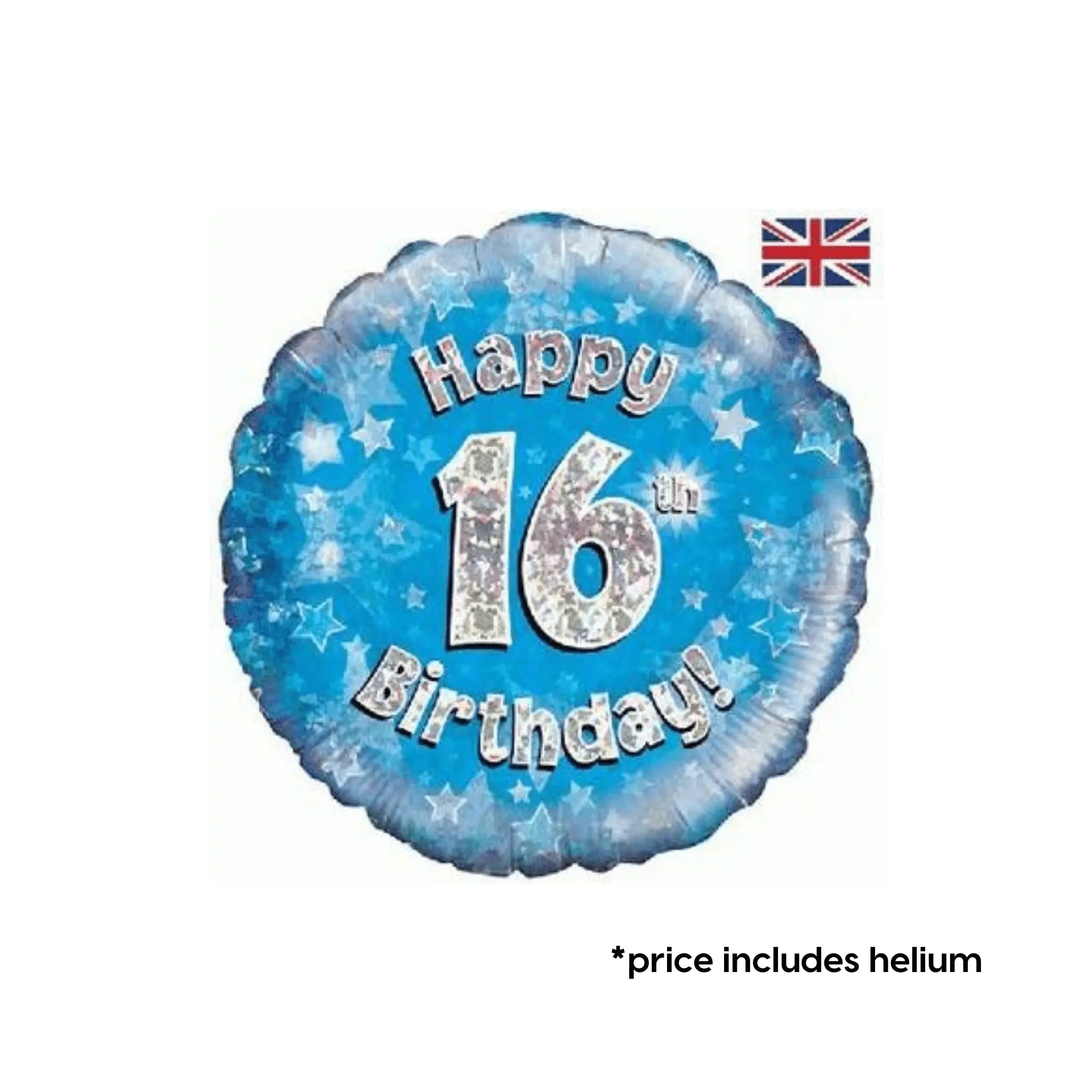 16th Birthday Balloon (Blue Sparkle) | The Party Hut