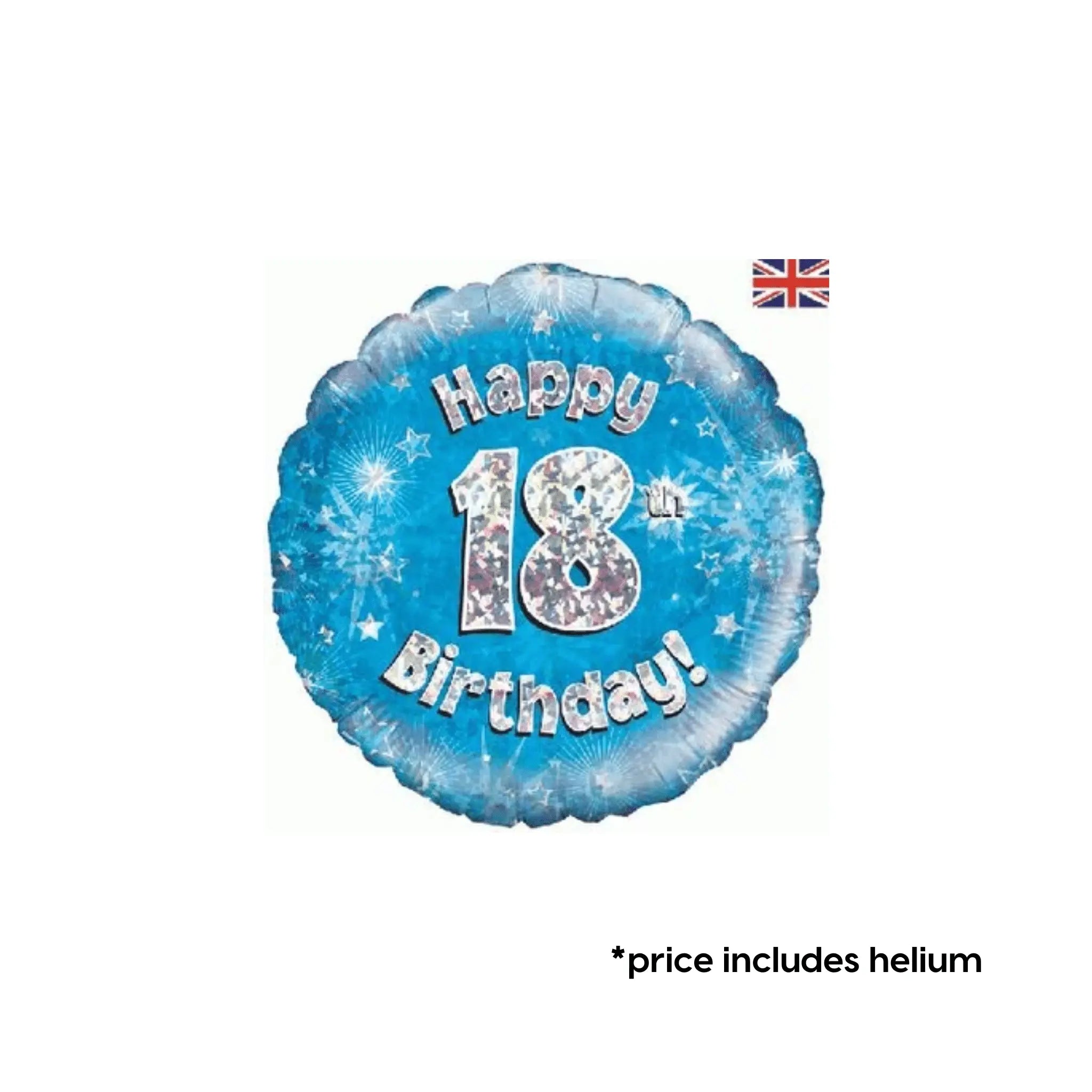 18th Birthday Balloon (Blue Sparkle) | The Party Hut