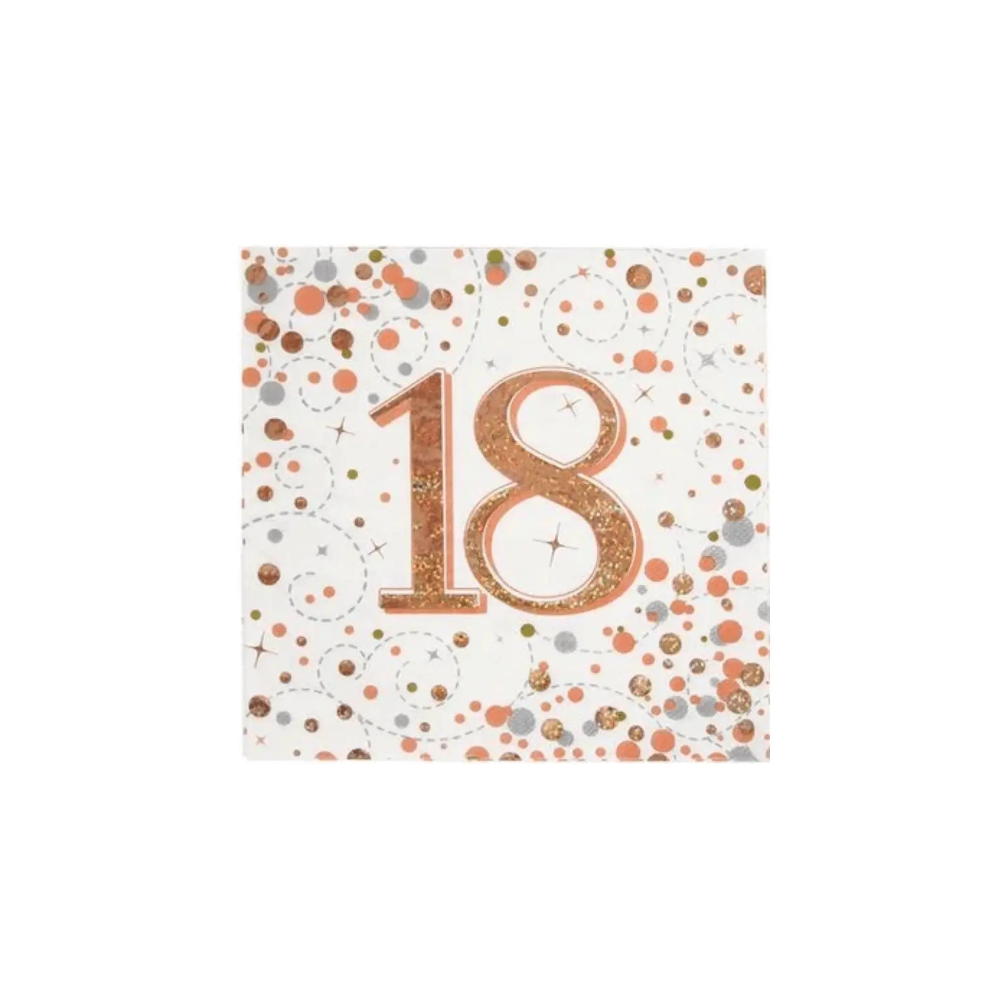 18th Birthday Napkins (Rose Gold) | The Party Hut