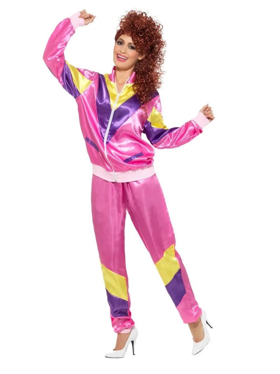 1980s Shell Suit (Pink) | The Party Hut