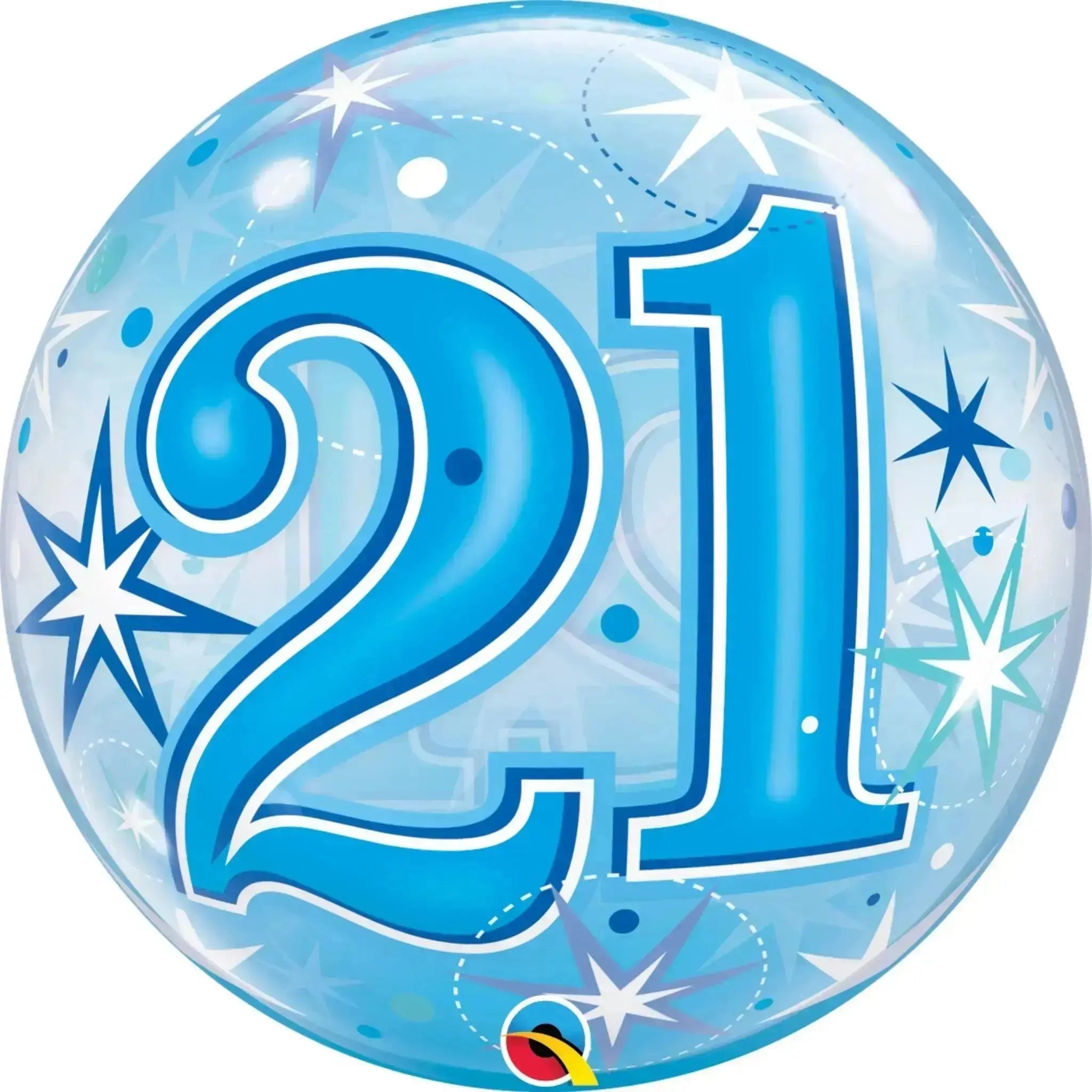 21st Birthday Balloon (Blue Sparkle) | The Party Hut