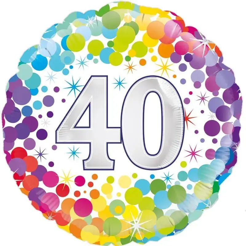 40th Birthday Balloon (Colourful Confetti) | The Party Hut