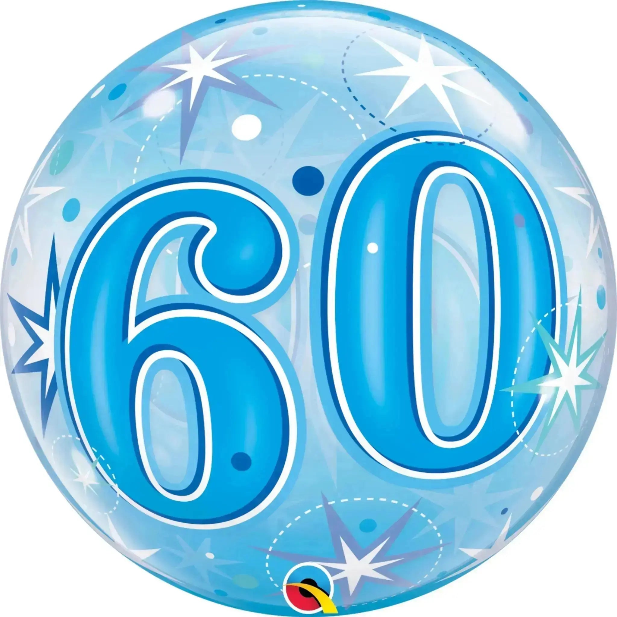 60th Birthday Balloon (Blue Sparkle) | The Party Hut