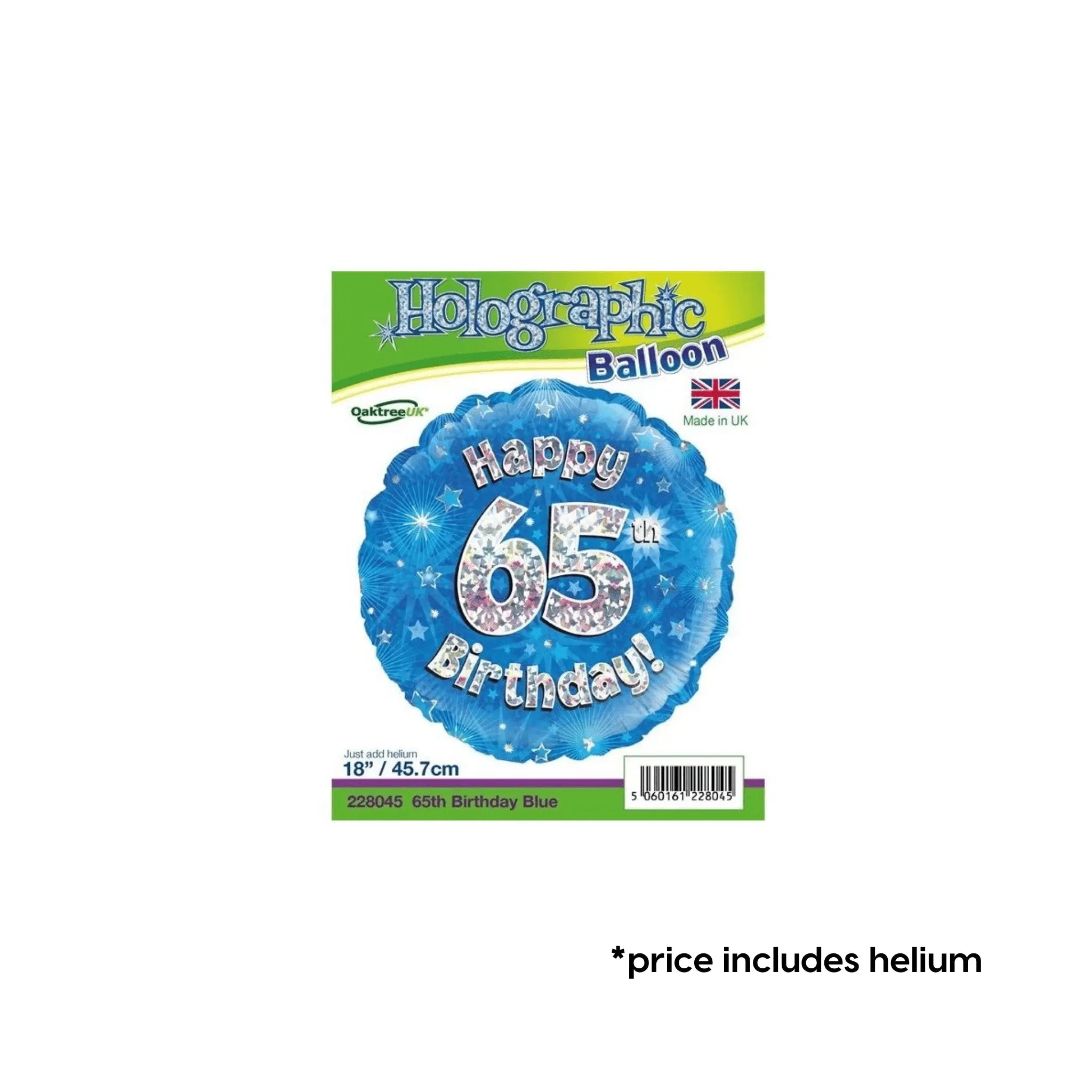 65th Birthday Balloon (Blue Sparkle) | The Party Hut