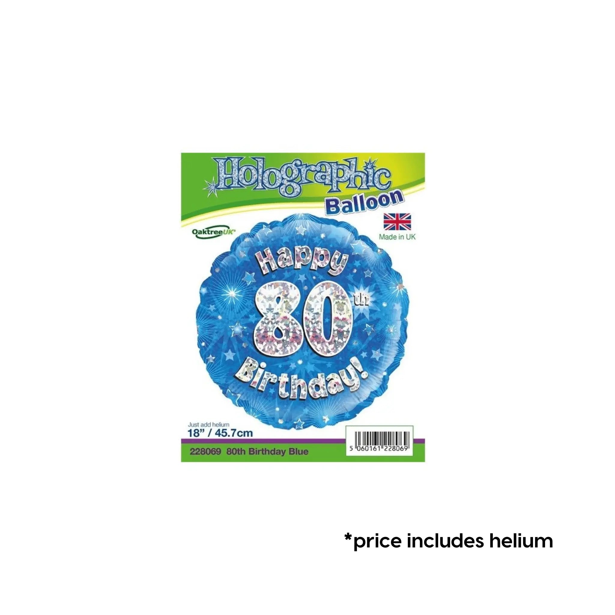80th Birthday Balloon (Blue Sparkle) | The Party Hut