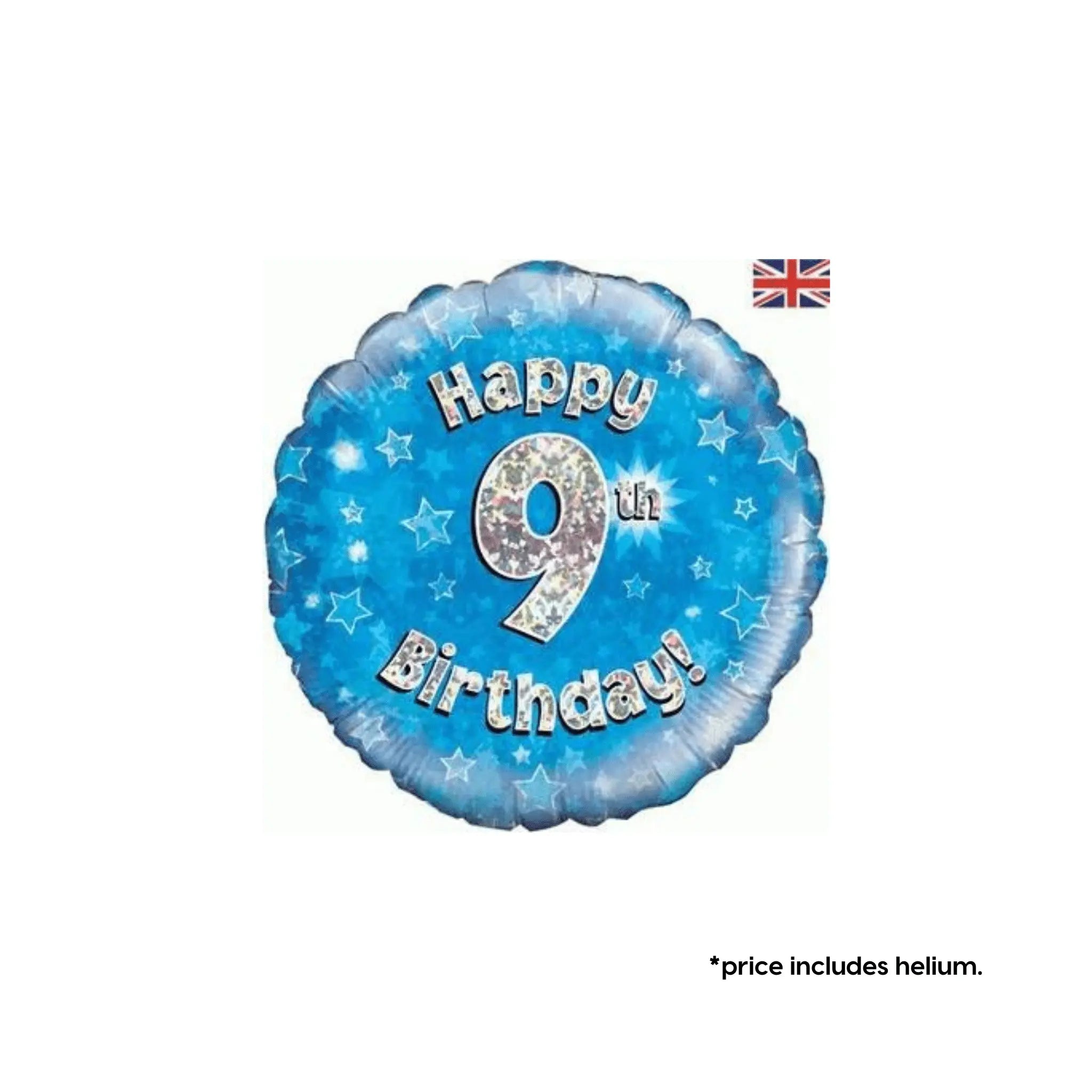 9th Birthday Balloon (Blue Sparkle) | The Party Hut