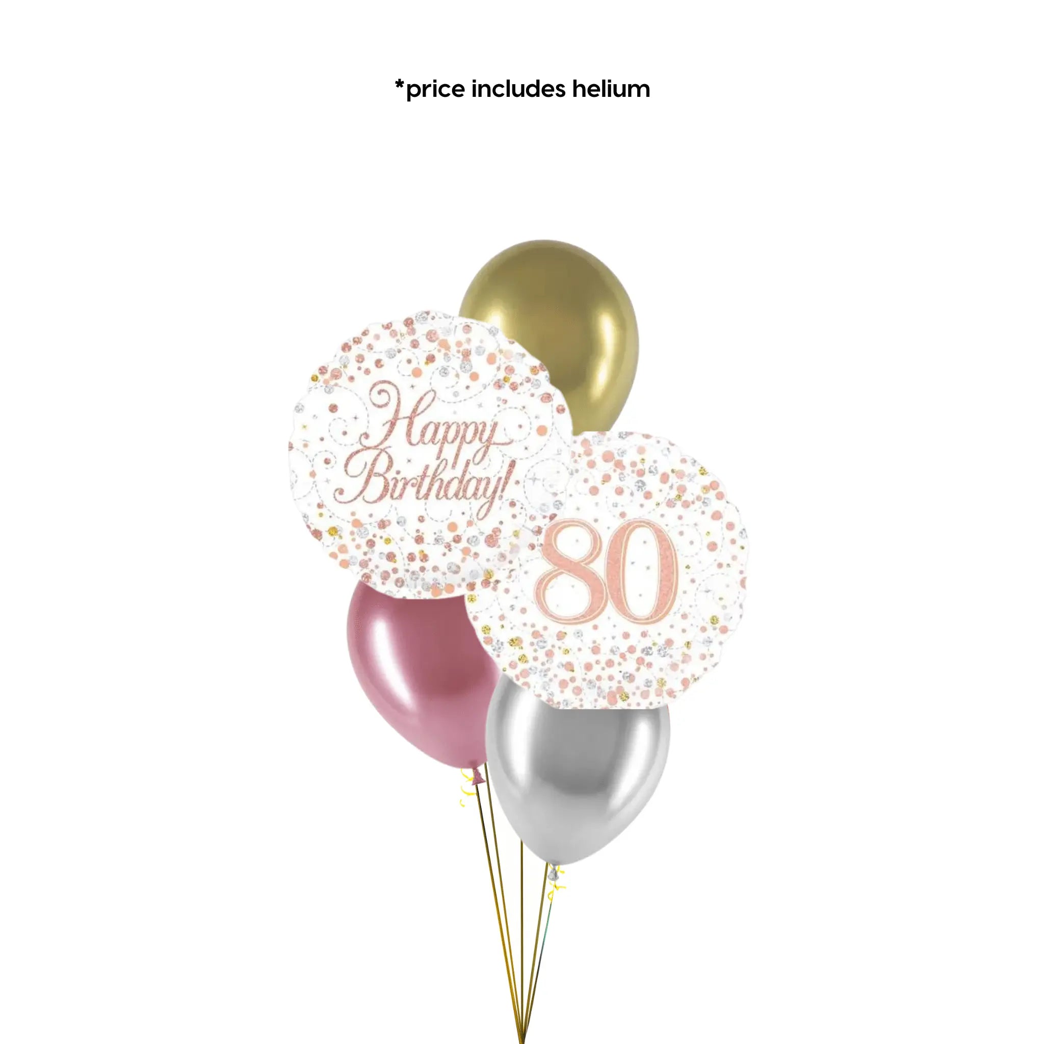 Birthday Balloon Bouquet (Rose Gold Sparkle) | The Party Hut