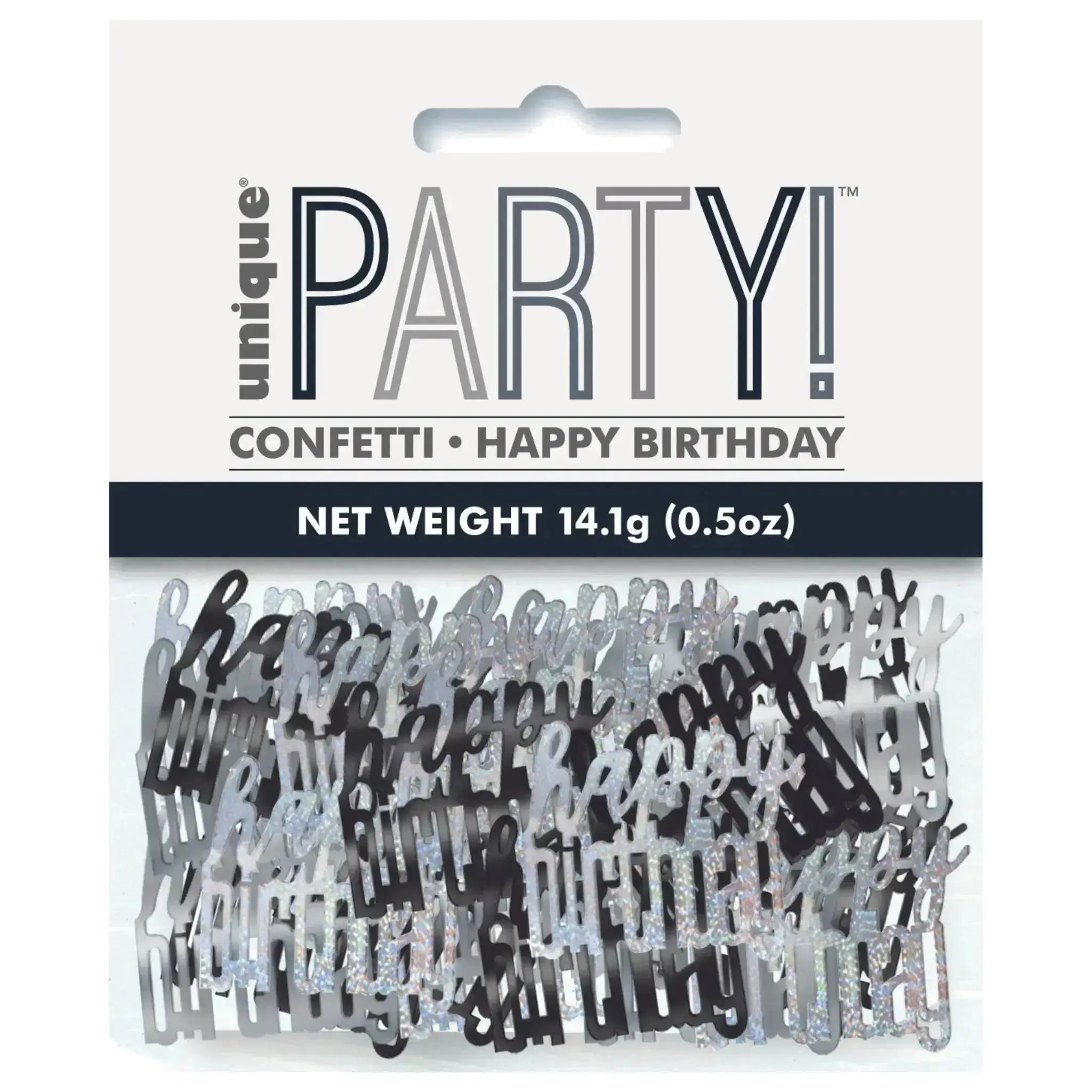 Black Sparkle - Happy Birthday Confetti | The Party Hut