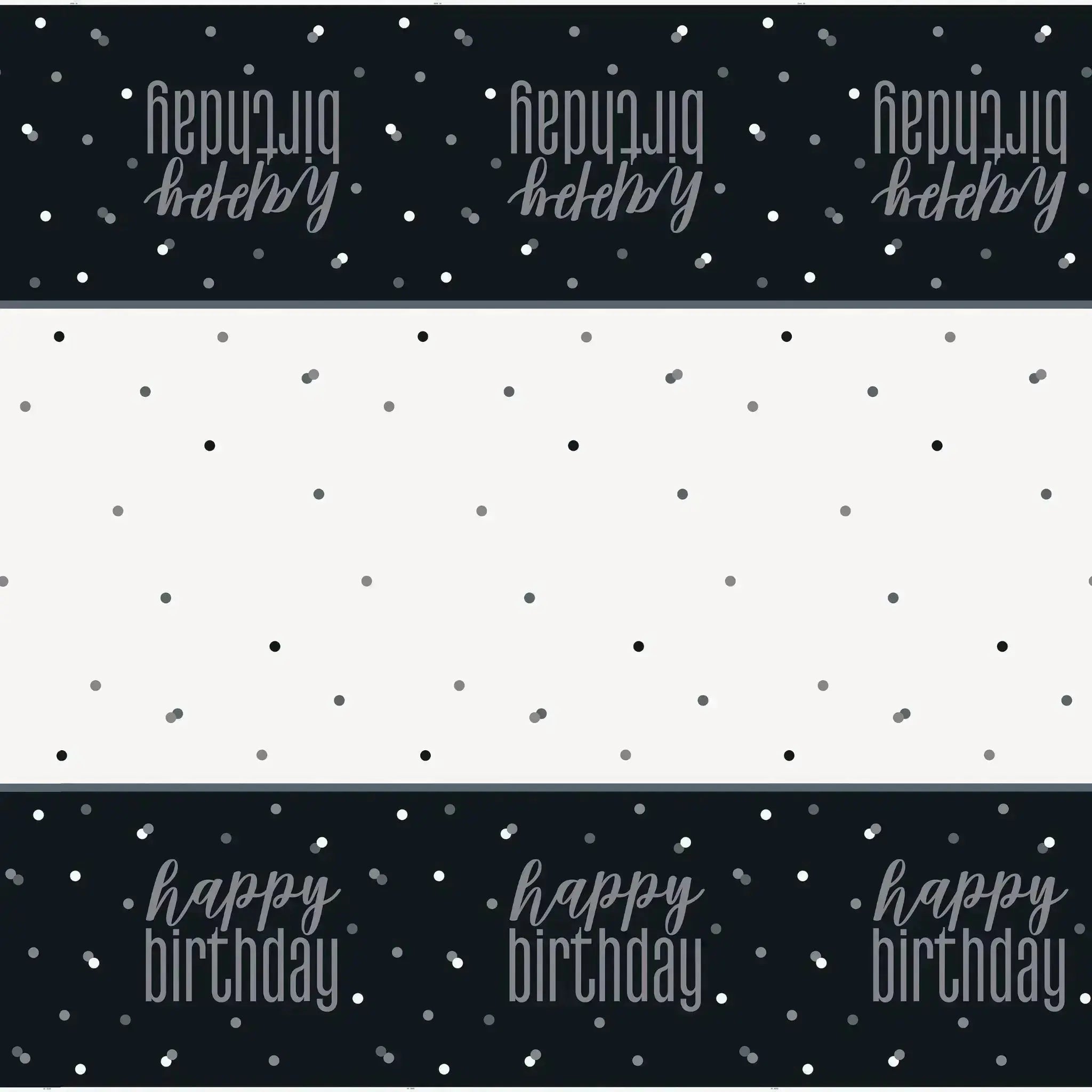 Black Sparkle - Happy Birthday Table Cover | The Party Hut