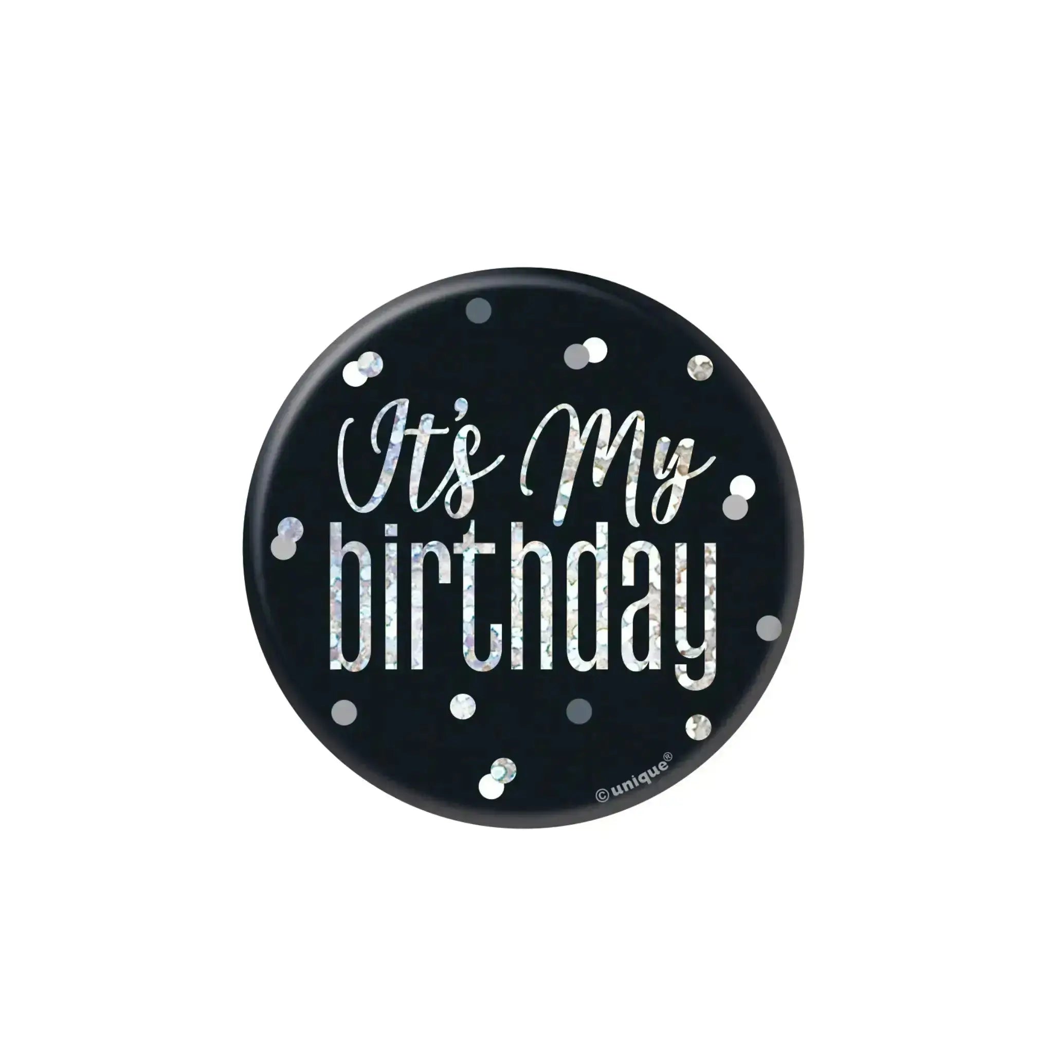 Black Sparkle - It's My Birthday Badge | The Party Hut