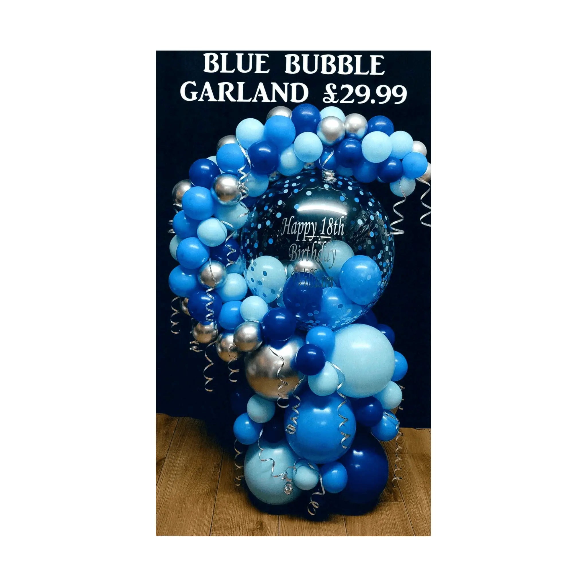 Blue Bubble Garland Balloon Display | The Party Hut