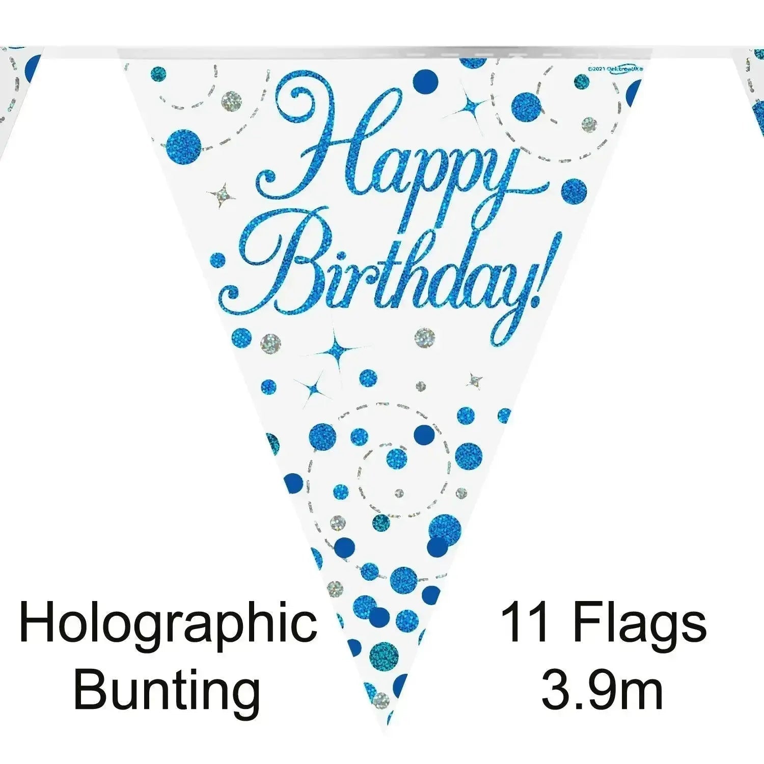 Blue Sparkle Fizz Birthday Bunting | The Party Hut