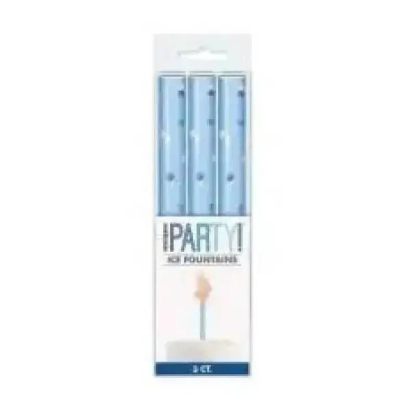 Blue Sparkle - Ice Fountain Candles - Pack of 3 | The Party Hut