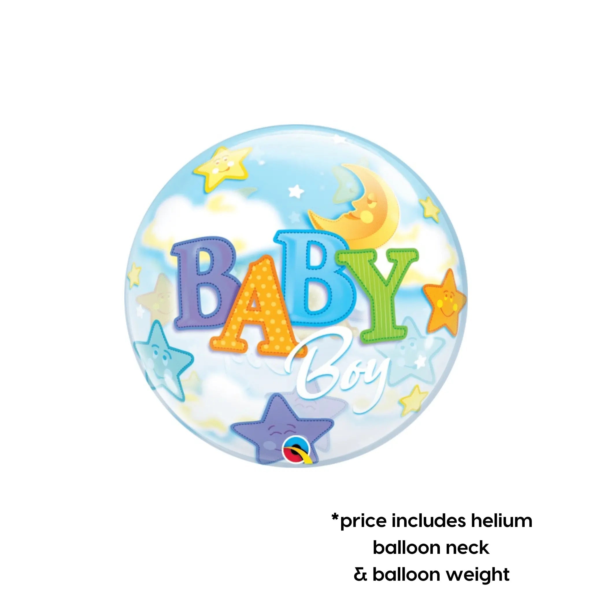 Bubble Balloon - Baby Boy Moon & Stars | The Party Hut