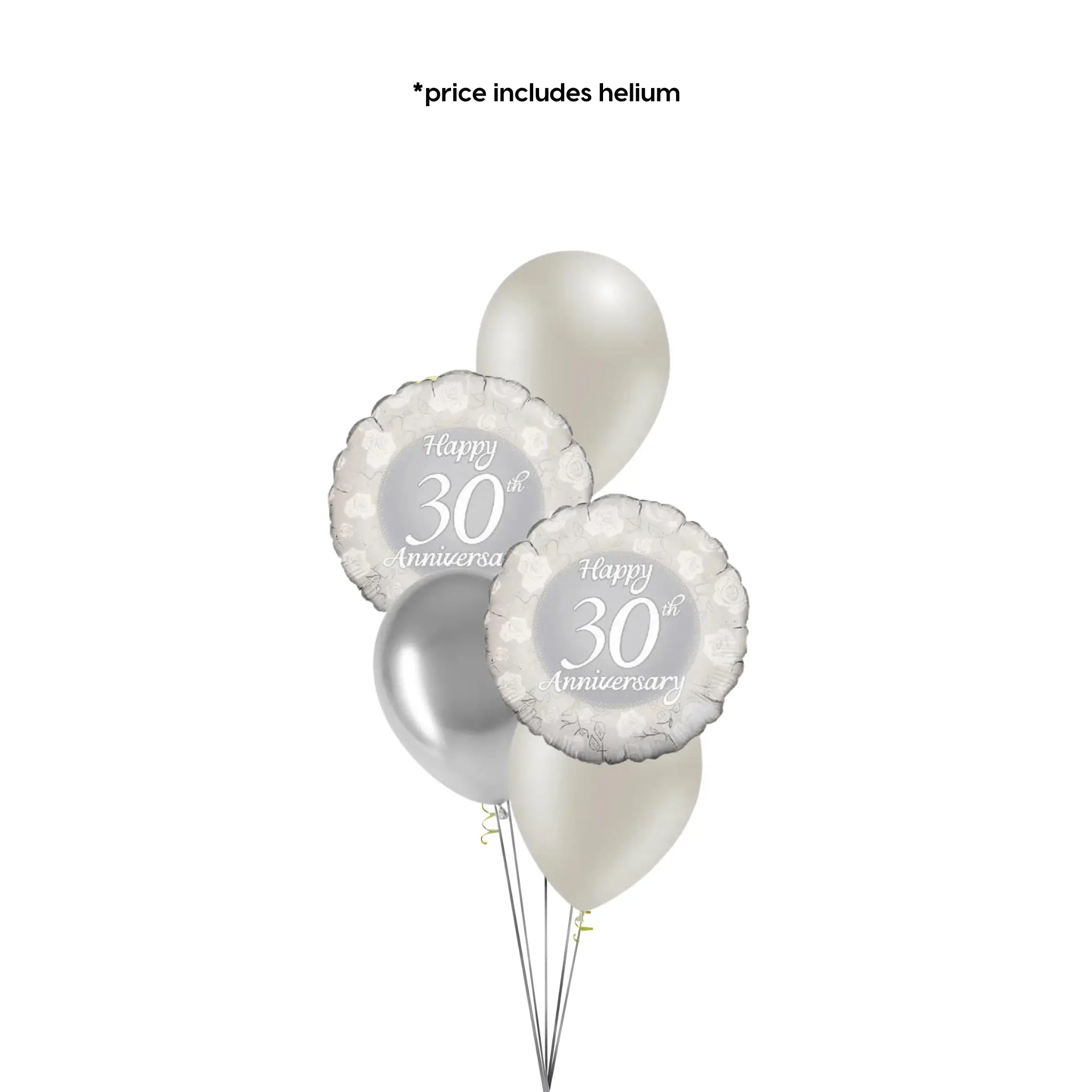 Classic Balloon Bouquet - Happy 30th Anniversary | The Party Hut