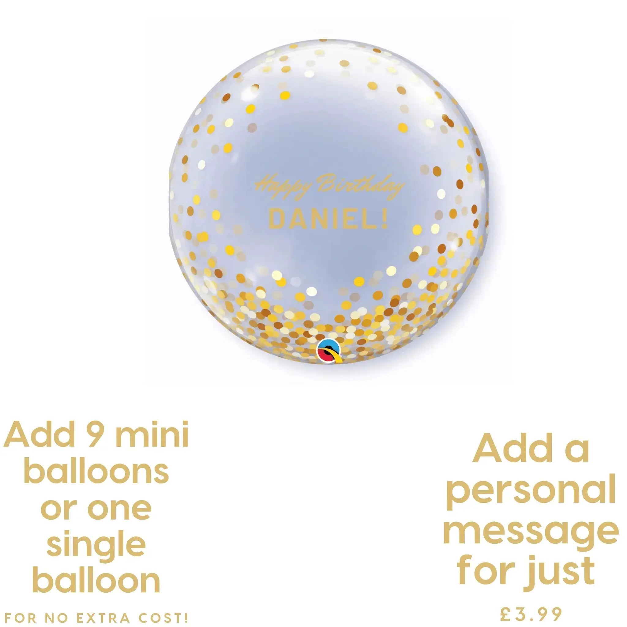 Deco Bubble Balloon - Gold Confetti Dots | The Party Hut