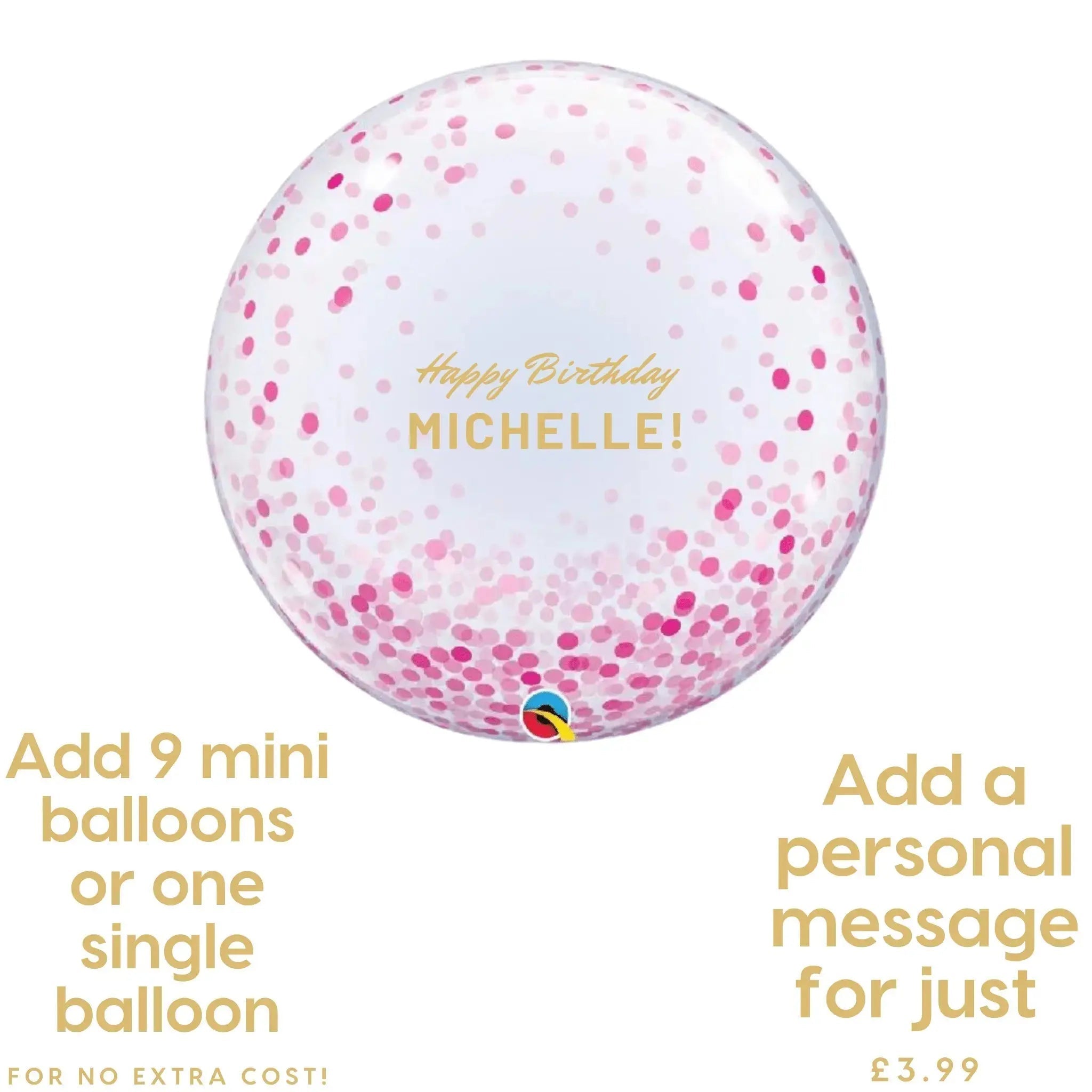Deco Bubble Balloon - Pink Confetti Dots | The Party Hut