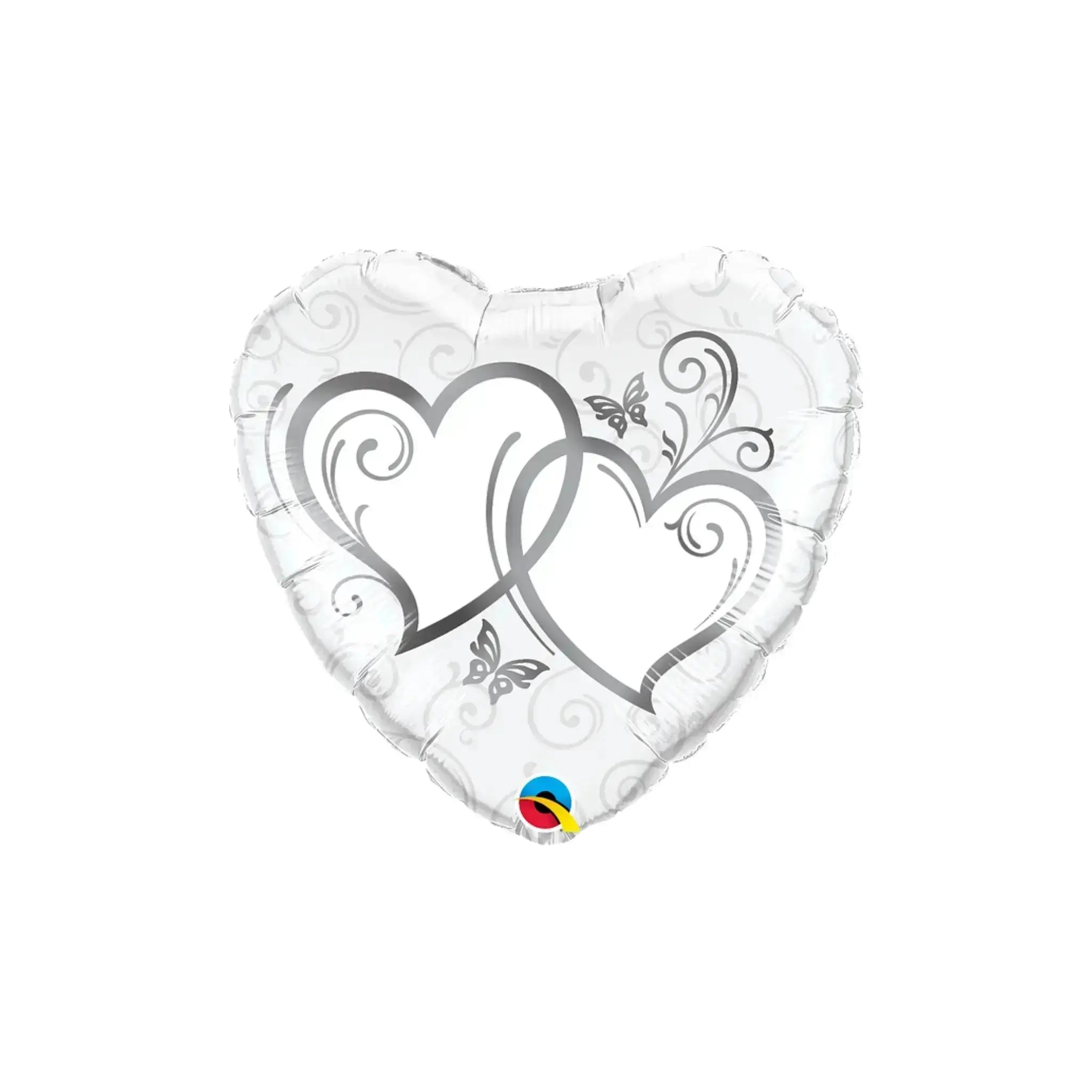 Entwined Silver Hearts Balloon | The Party Hut