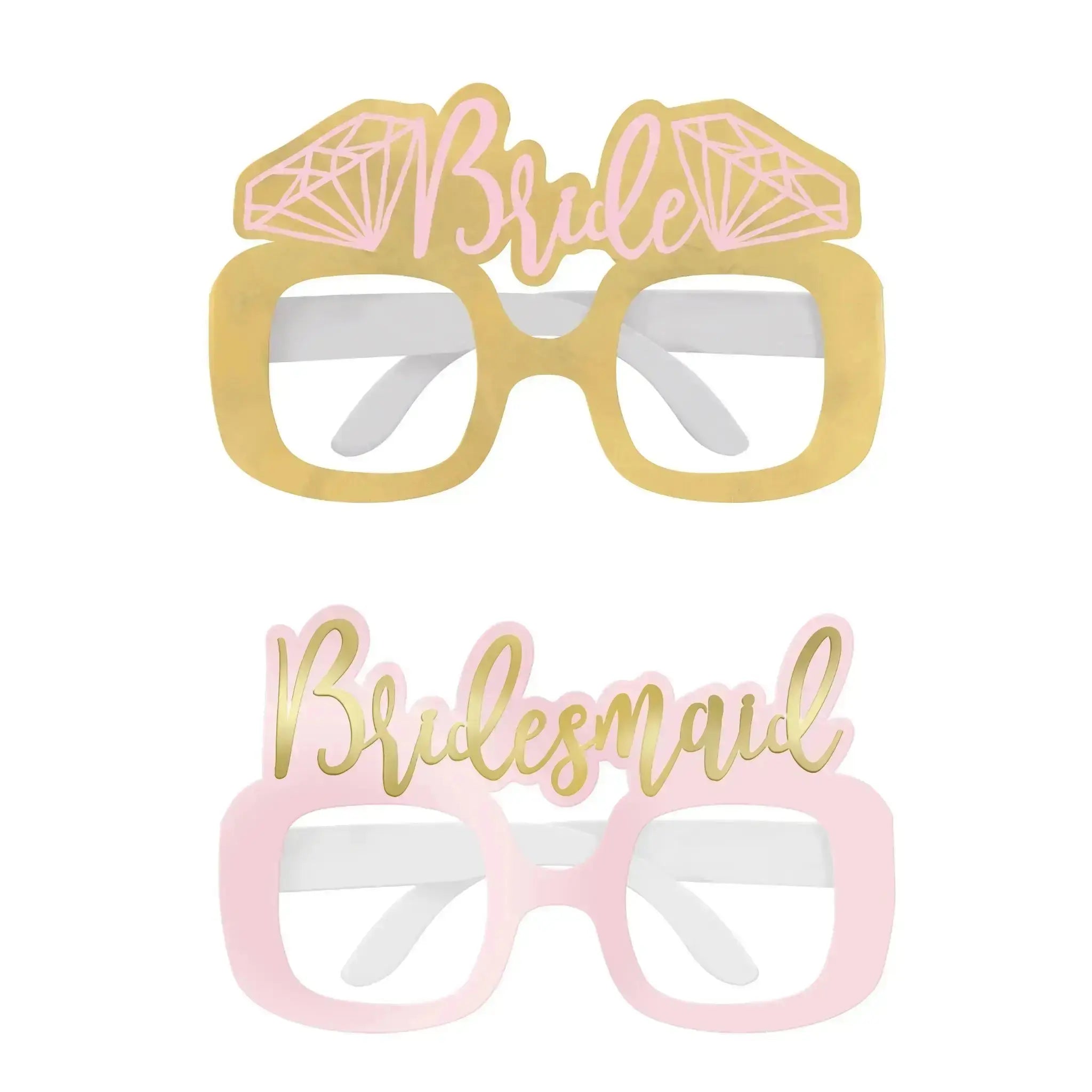 Foil Bride & Bridesmaids Party Glasses, 4ct | The Party Hut
