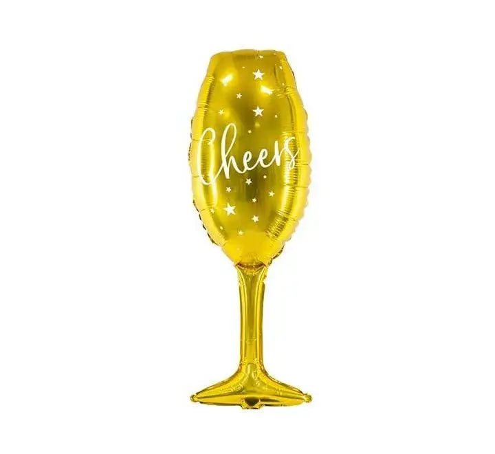 Golden Cheers Champagne Glass Balloon | The Party Hut