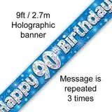 Happy Birthday Banners (Blue Sparkle) 2.7m | The Party Hut
