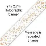 Happy Birthday Banners (Rose Gold Sparkle) 2.7m | The Party Hut