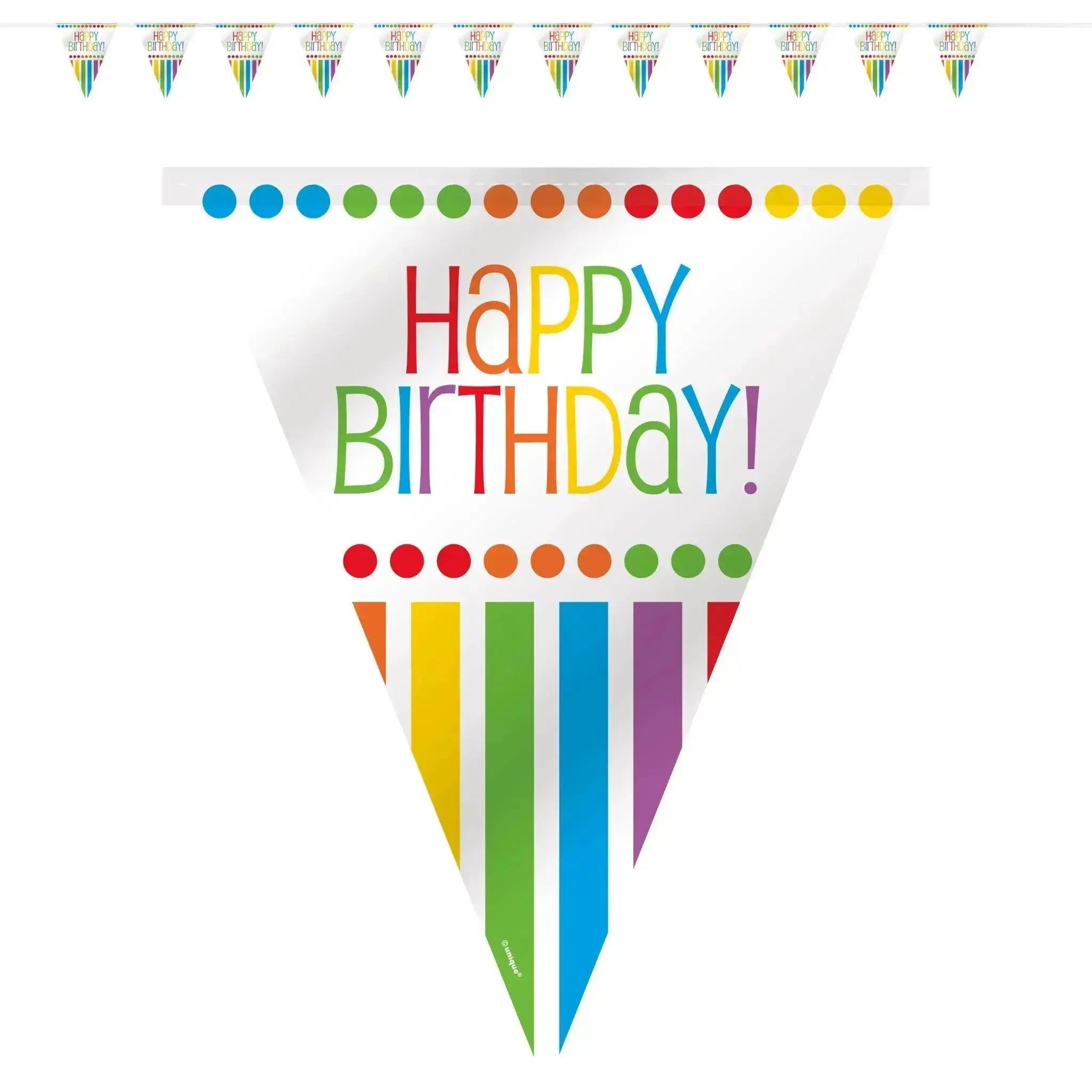 Happy Birthday Bunting (Colourful Confetti) 12ft | The Party Hut