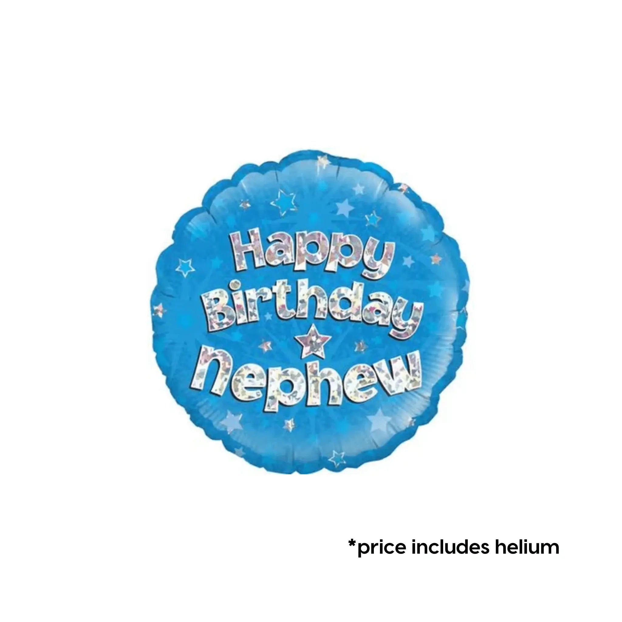 Happy Birthday Nephew - Blue Sparkle Balloon | The Party Hut