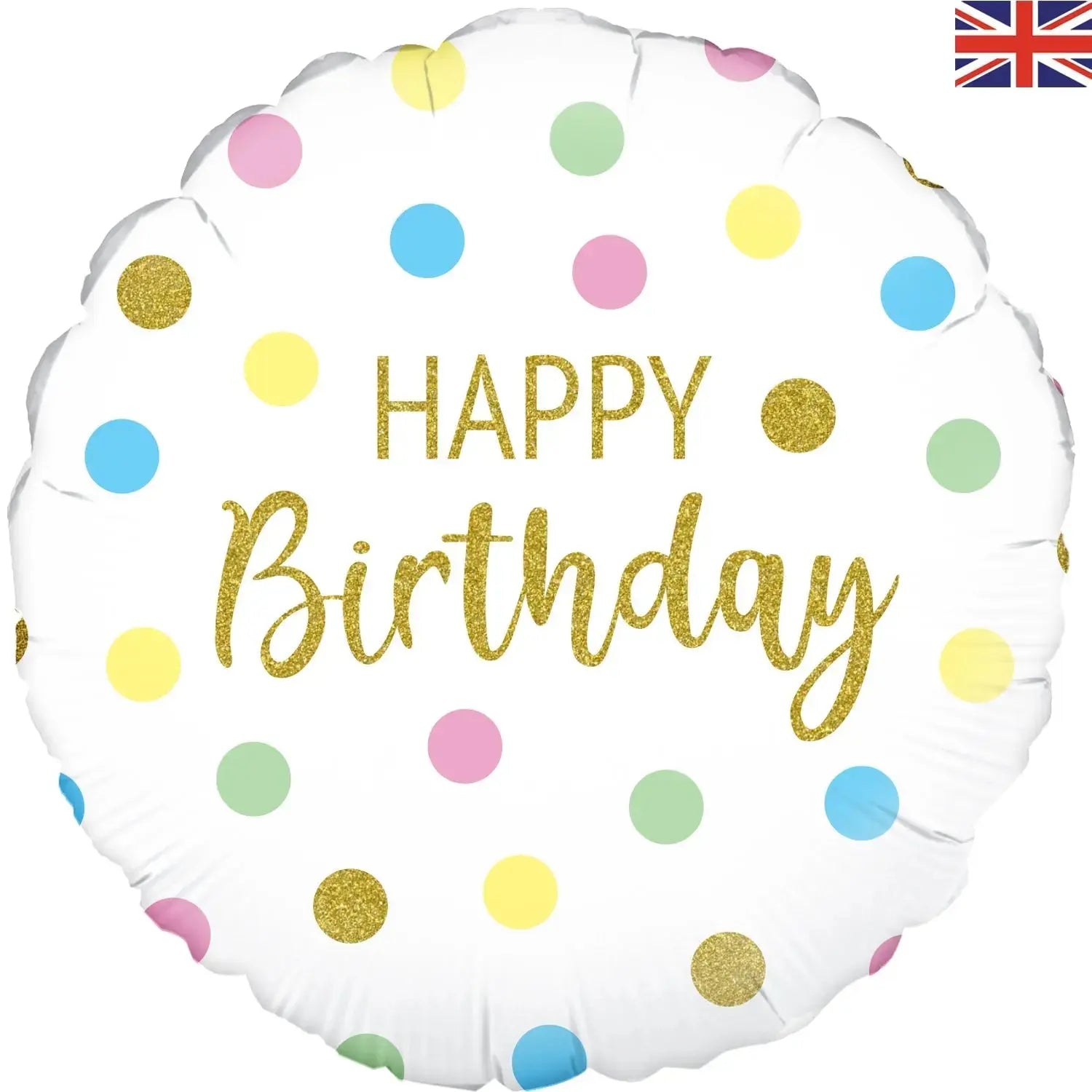 Happy Birthday Pastel Dots Balloon | The Party Hut