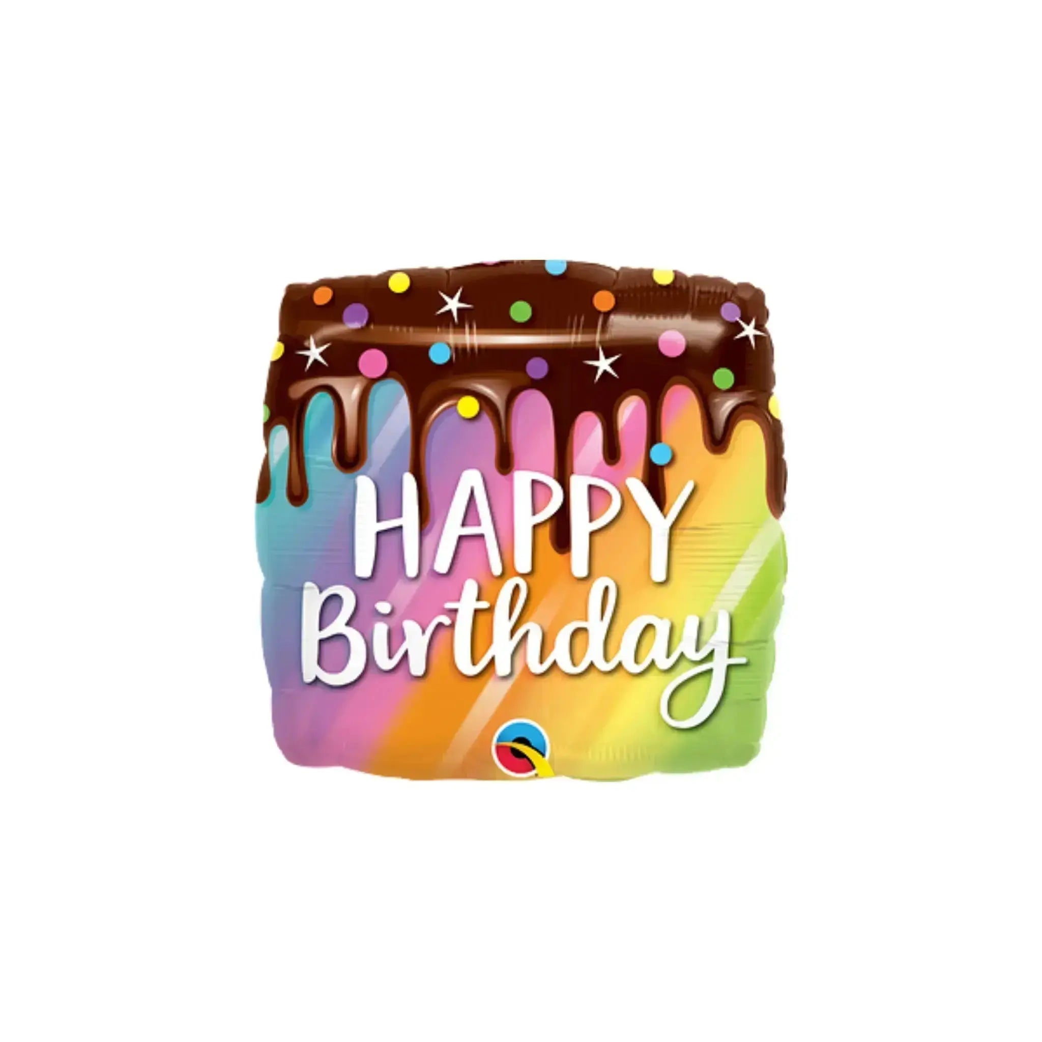 Happy Birthday Rainbow Drip Cake Balloon | The Party Hut