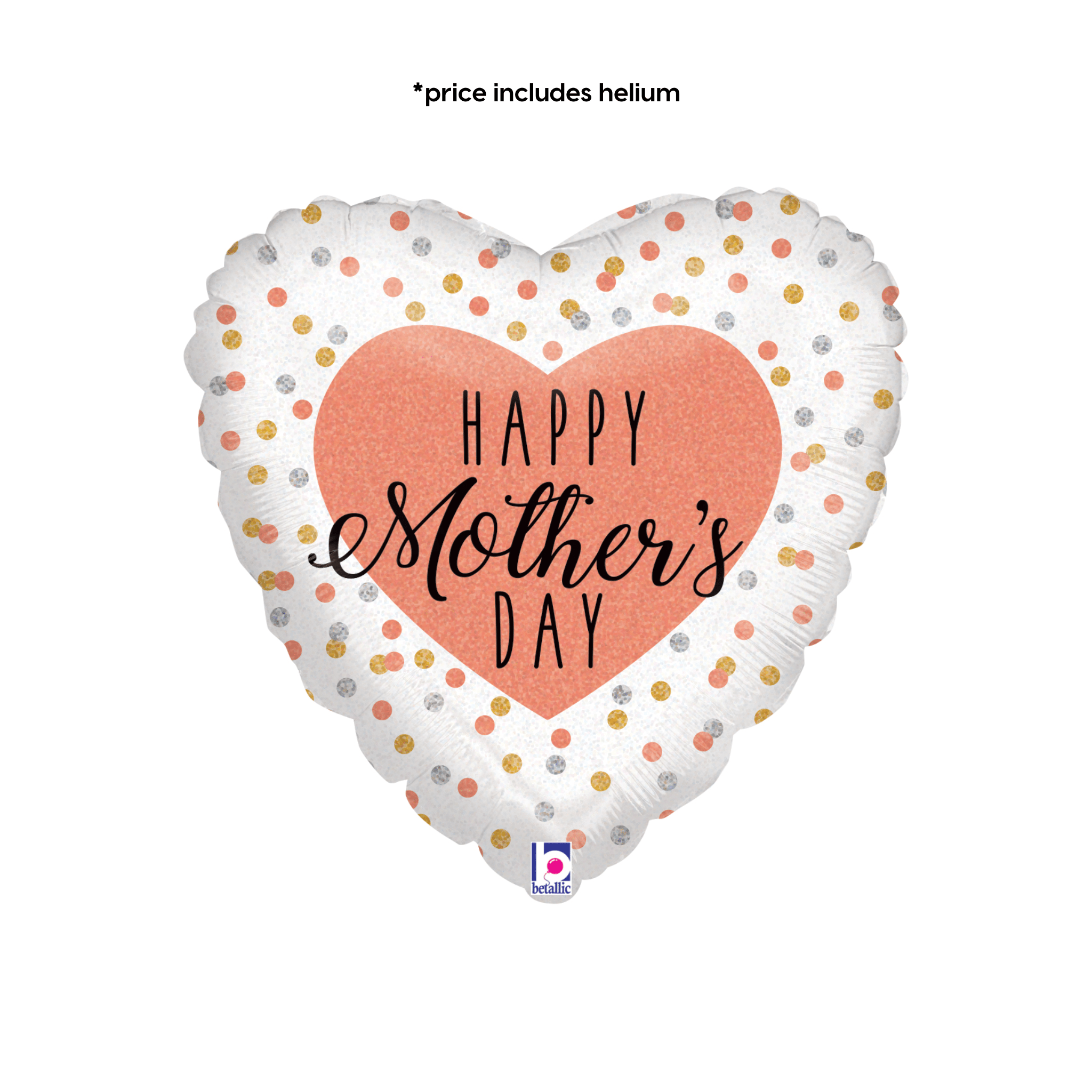 Happy Mothers Day - Glittering Heart Balloon | The Party Hut